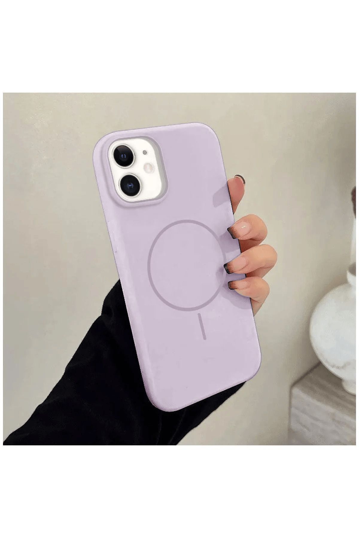 FABRON Apple Iphone 11 Uyumlu Magsafe Lansman Kir Tutmaz Silinebilir Içi Kadife Telefon Kılıfı