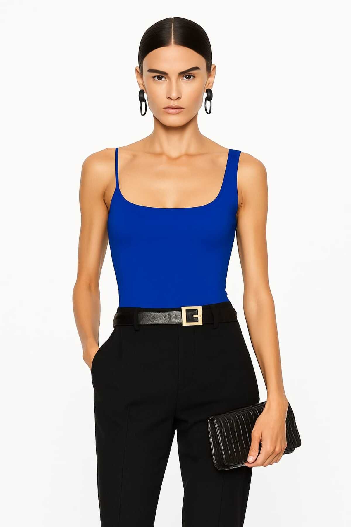 By Kul Design KADIN TEK OMUZ HALTER YAKA ASKI DETAY BODYSUİT