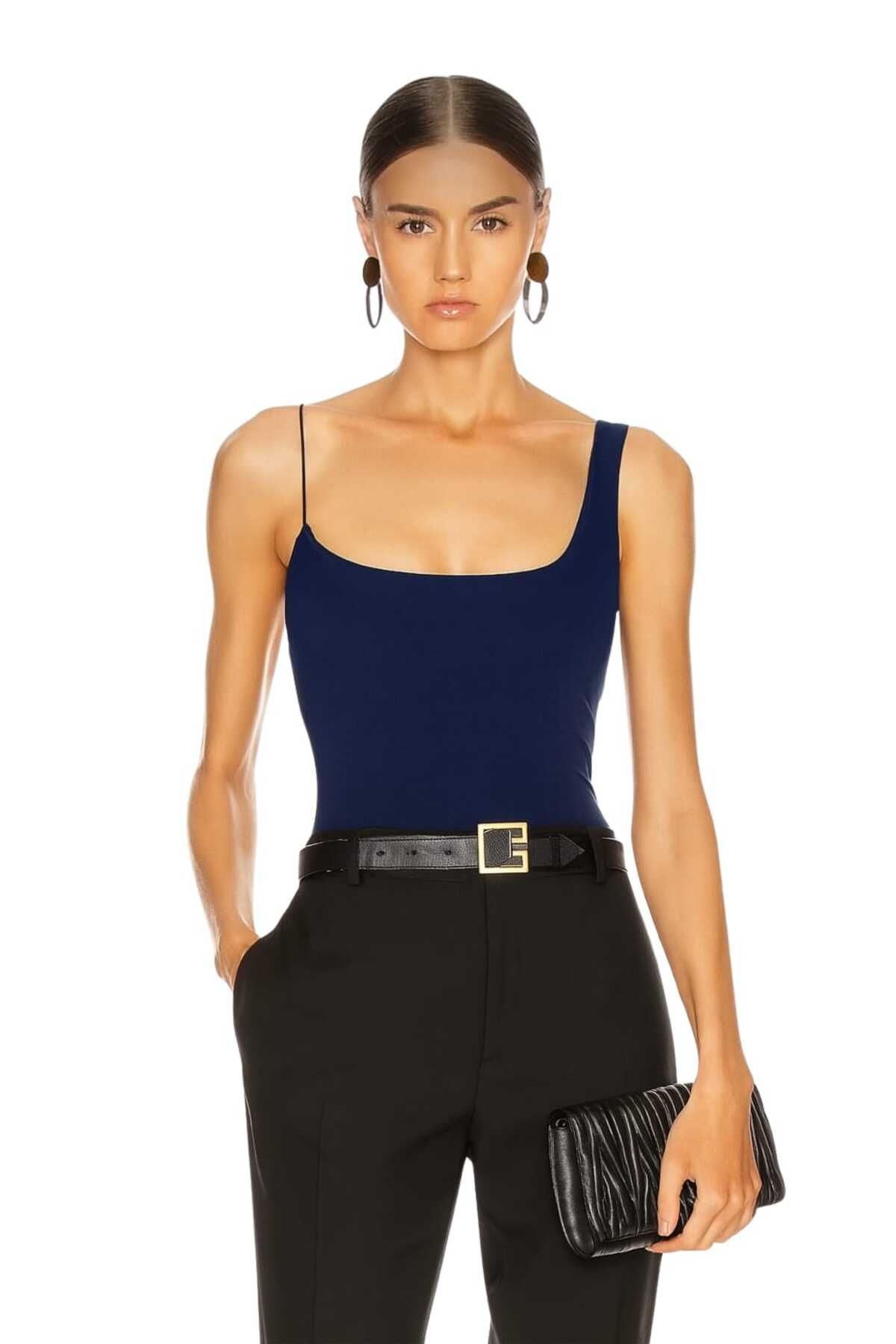 By Kul Design KADIN TEK OMUZ HALTER YAKA ASKI DETAY BODYSUİT