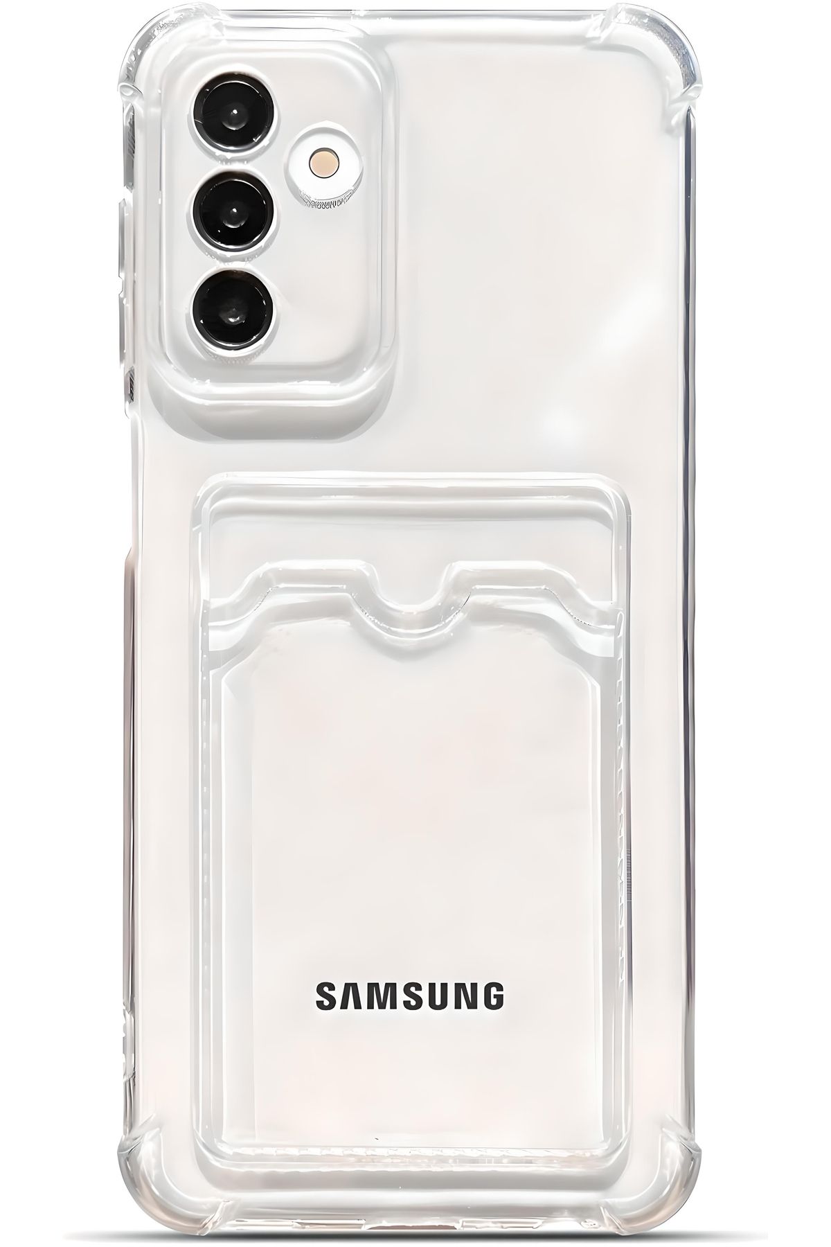 Ehr. Samsung Galaxy S24 FE Uyumlu Kamera Korumalı Kartlıklı Köşeleri Airbag Tasarımlı Darbe Önleyici Şeff