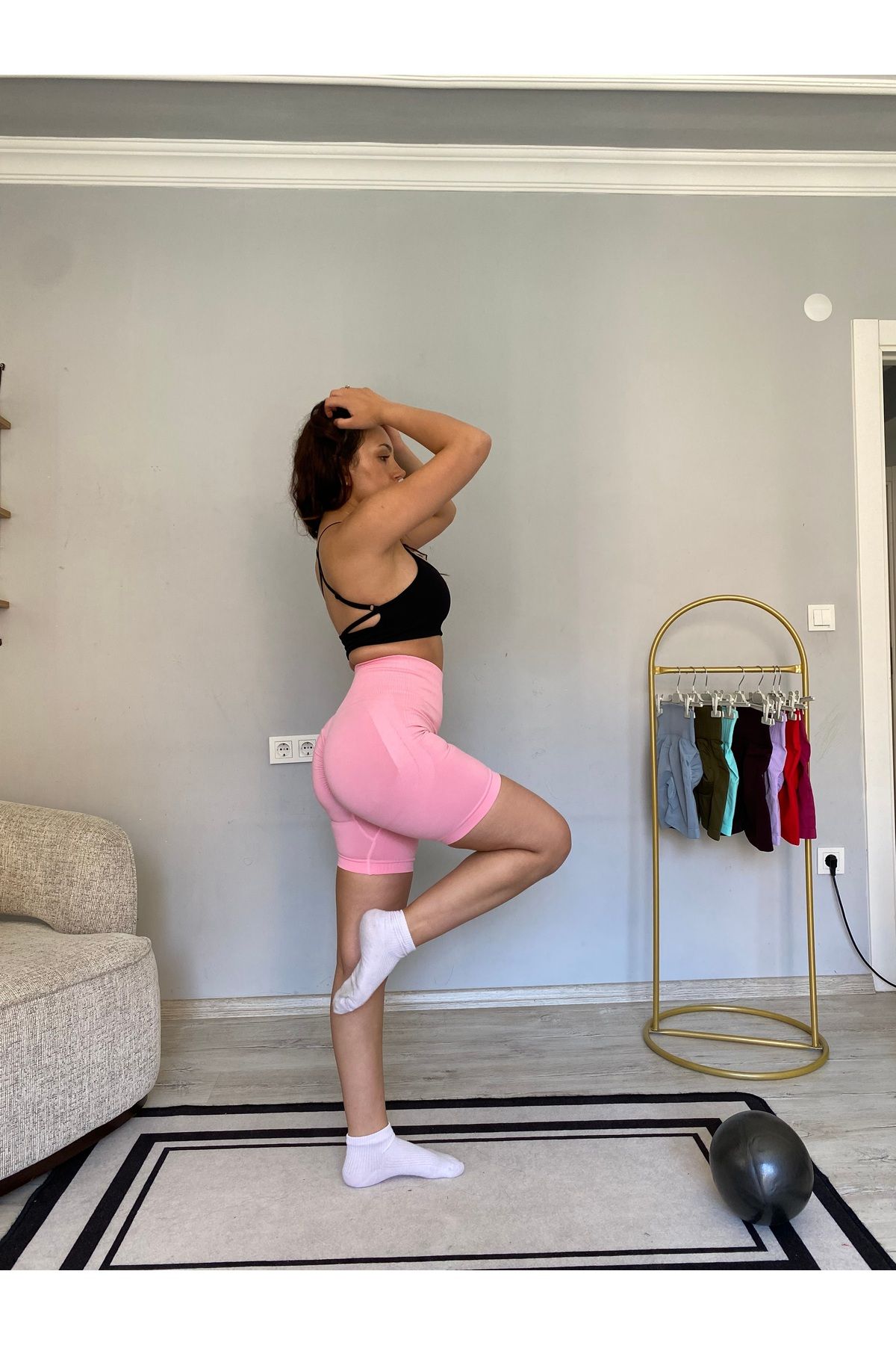 HAMERS Kalçası büzgülü ekstra push up seamless spor fitnes yoga şort