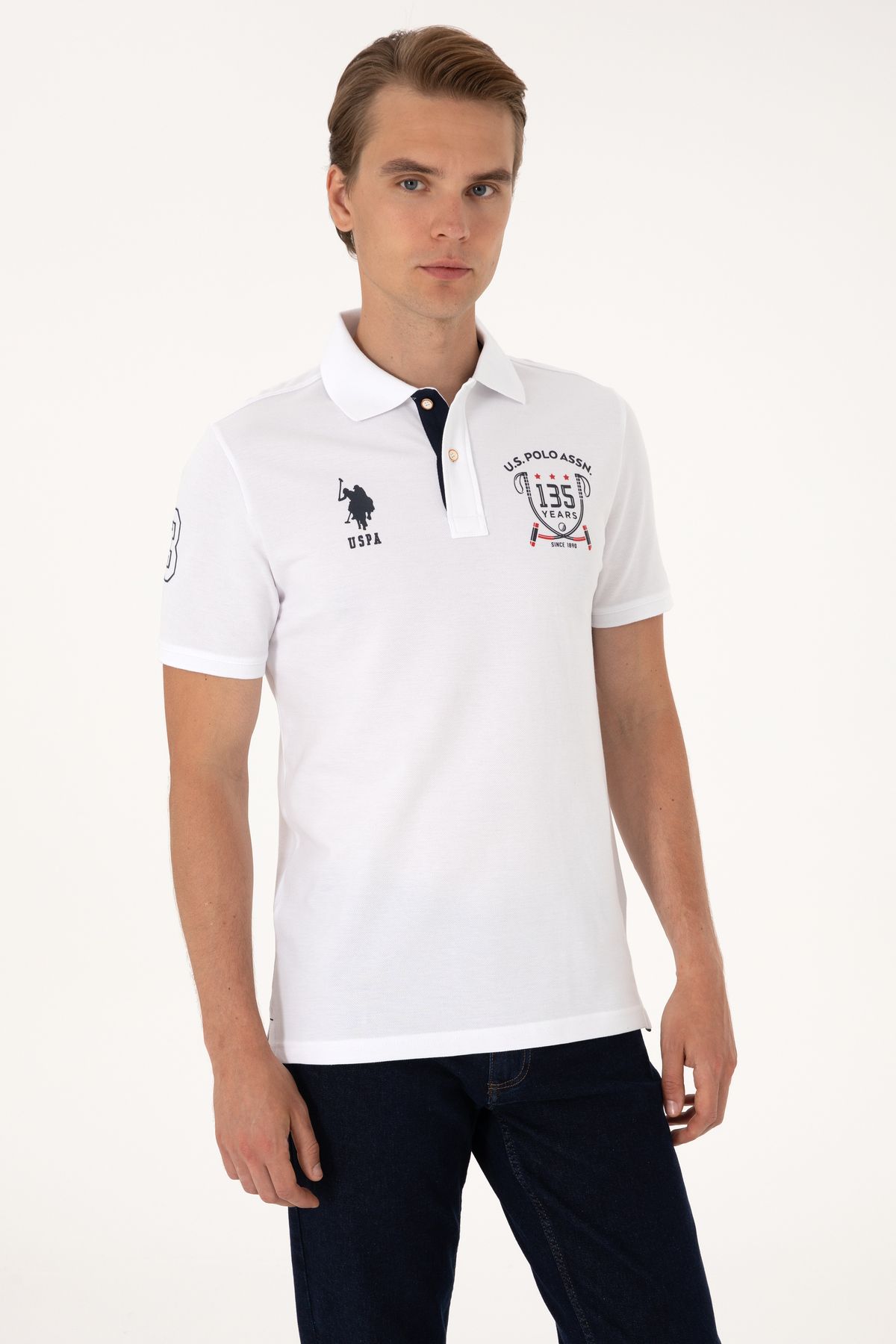 U.S. Polo Assn. Erkek Beyaz Tişört 50299667-VR013