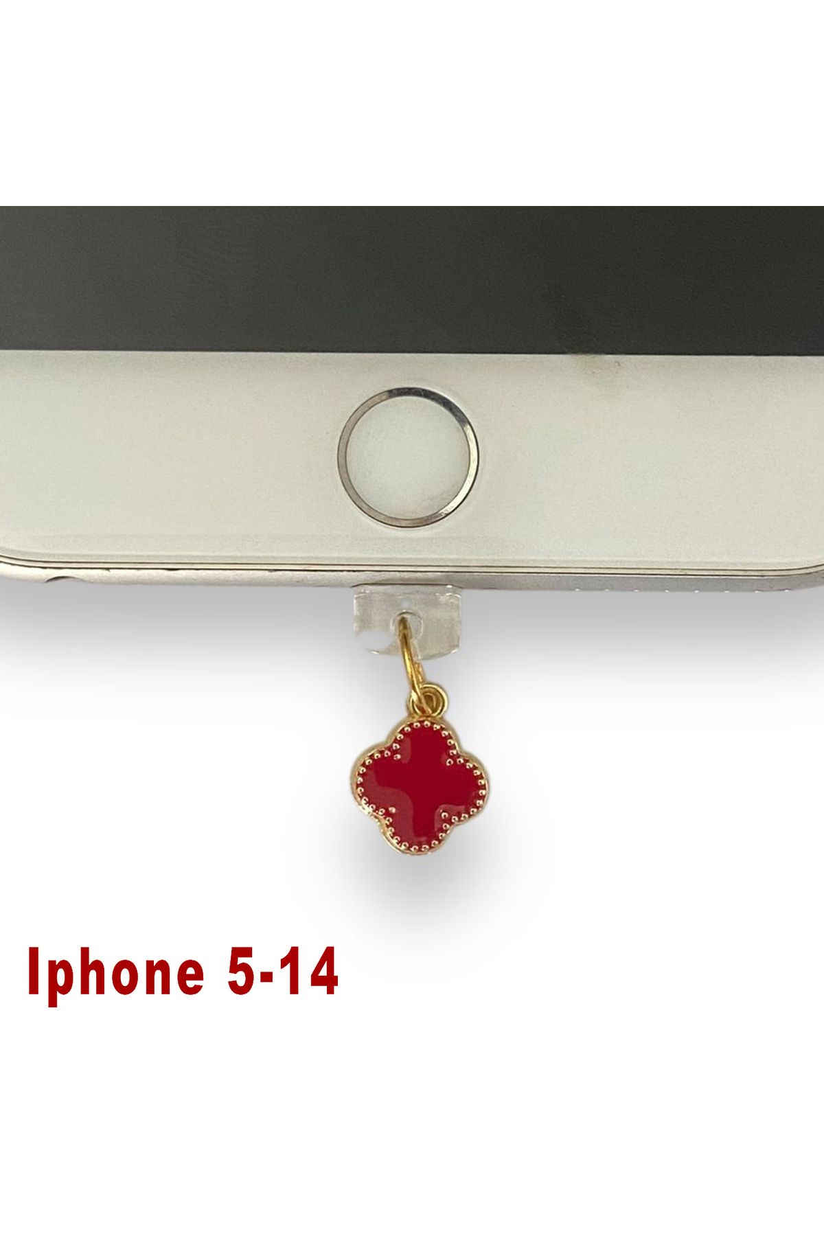 BK Design Iphone 5-14 Çelik Takı Figürlü Telefon Şarj Portu Toz Tıpası Toz Tıkacı Charm IPGL6018