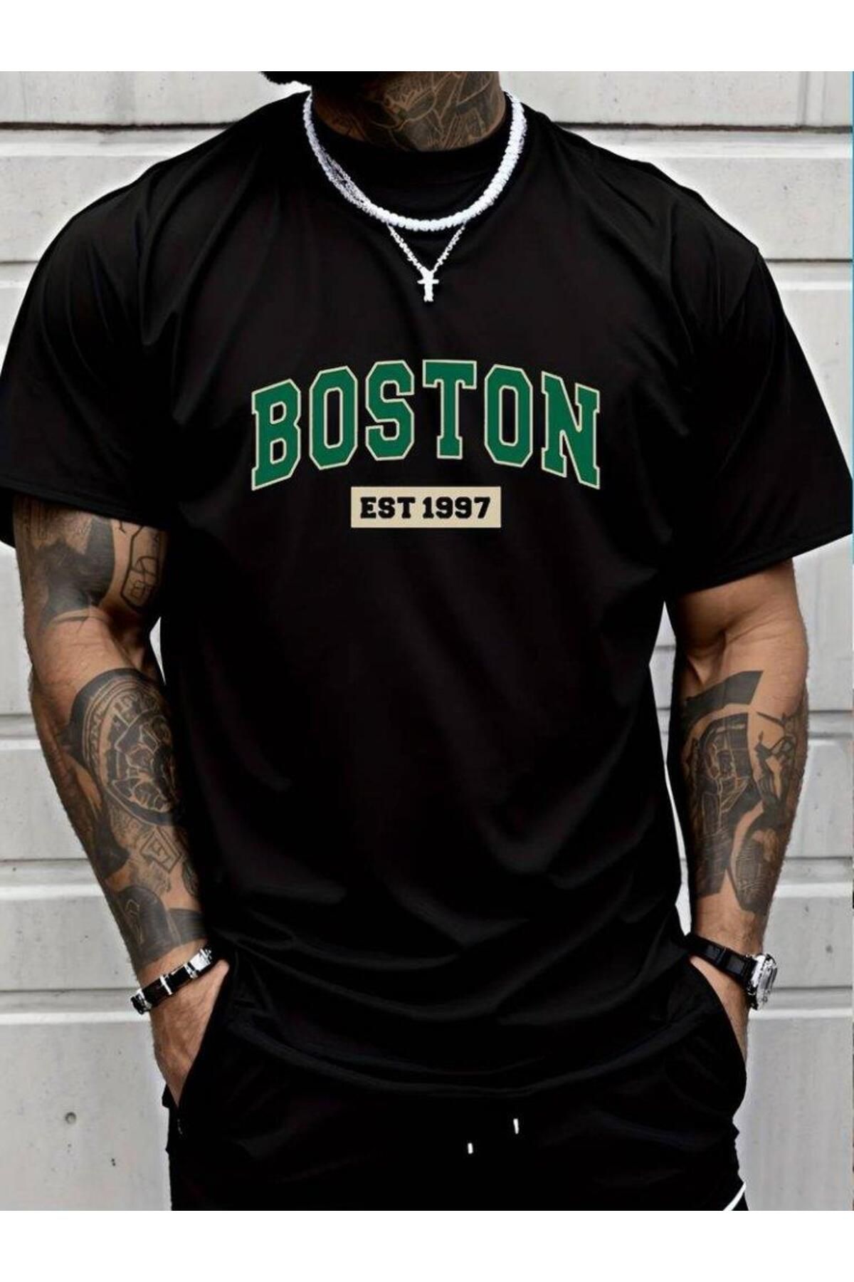 modamtn Erkek Boston Baskılı Süprem T-shirt