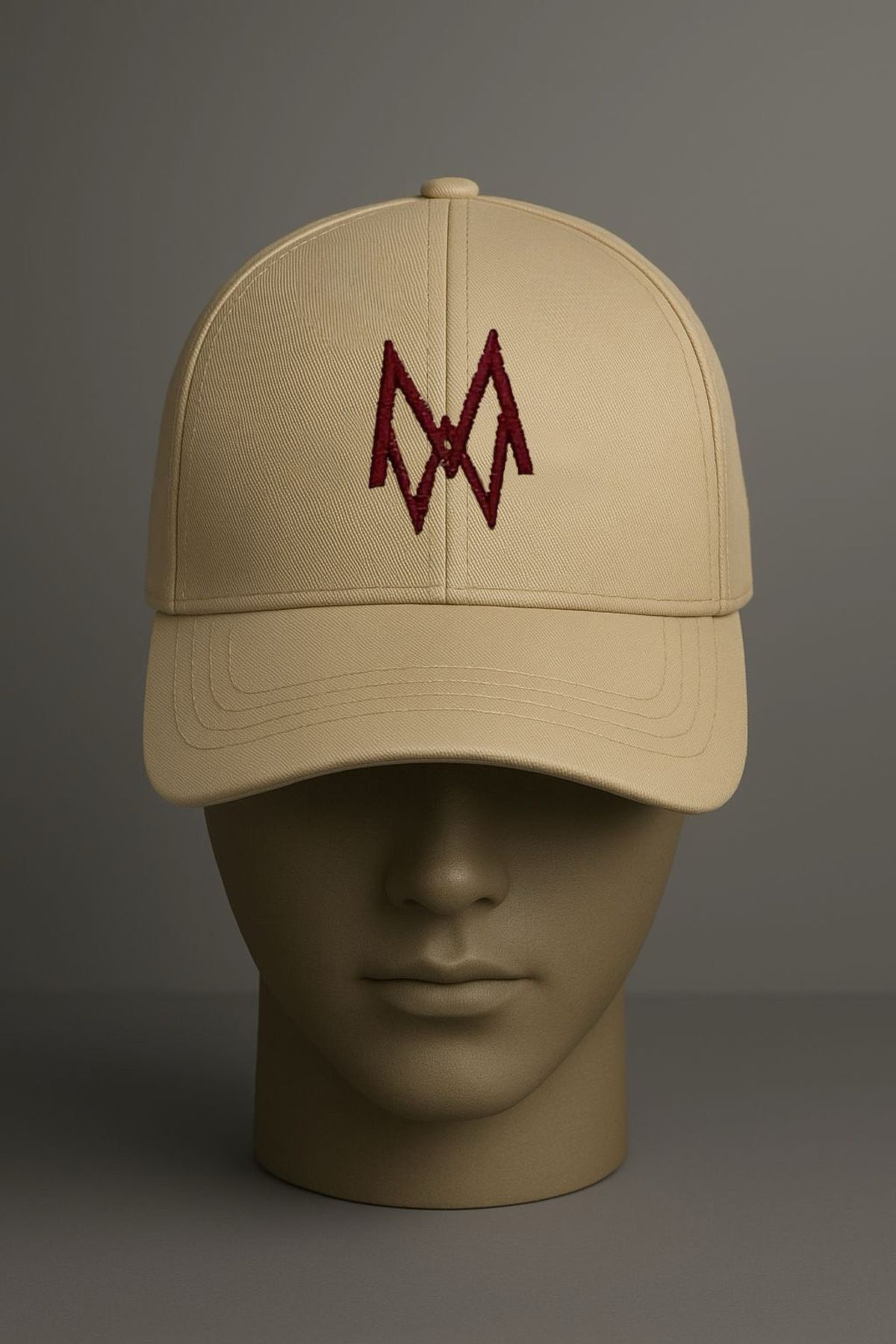mieraedesign Mierae Unisex Bordo Desenli Krem Şapka