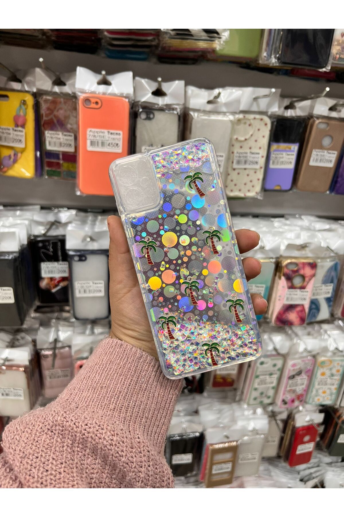 TECNOTREND Galaxy A05 Sulu parıltılı Hologramlı şeffaf silikon kılıf