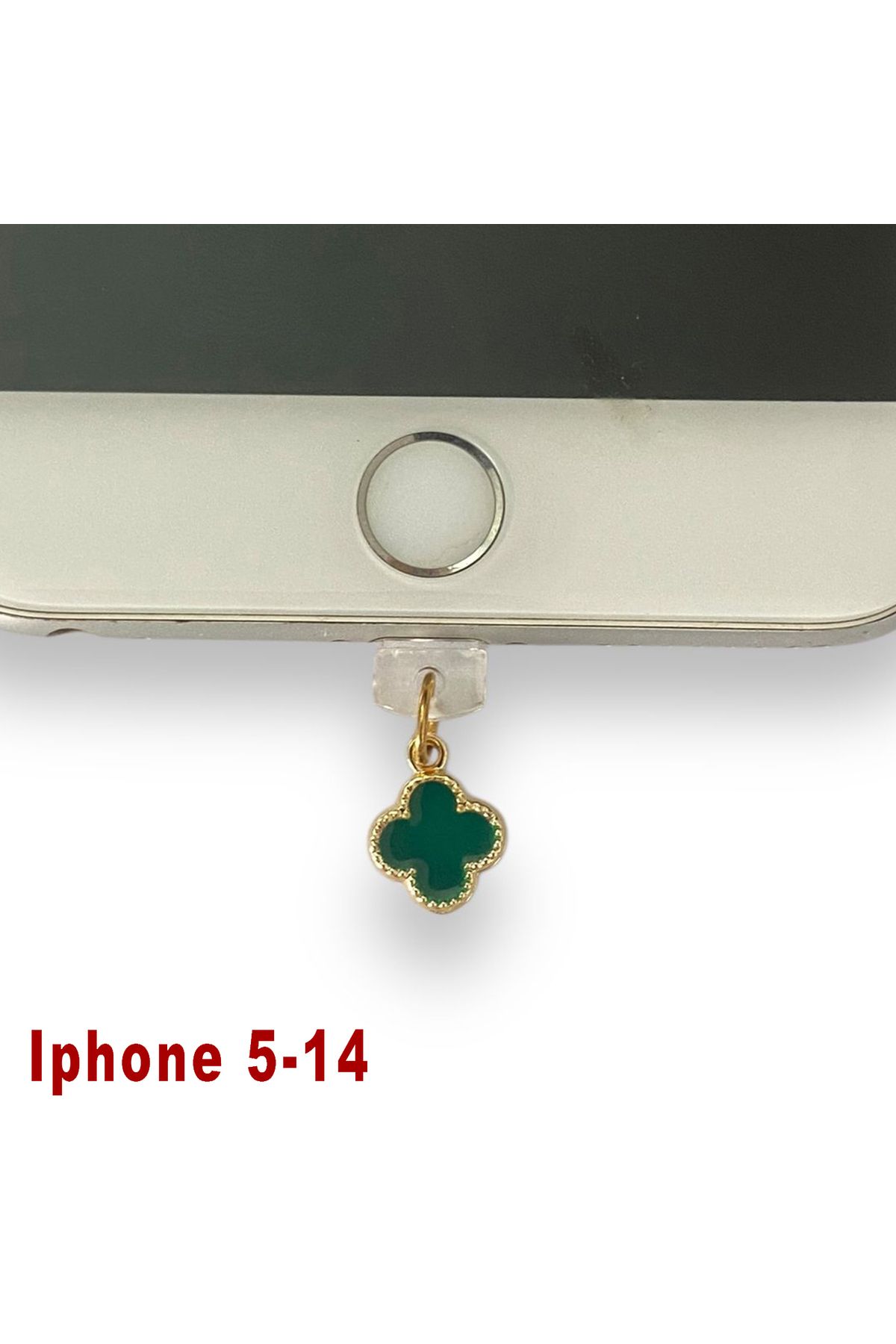 BK Design Iphone 5-14 Uyumlu  Çelik Takı Figürlü Telefon Şarj Portu Toz Tıpası Toz Tıkacı Charm IPGL6021