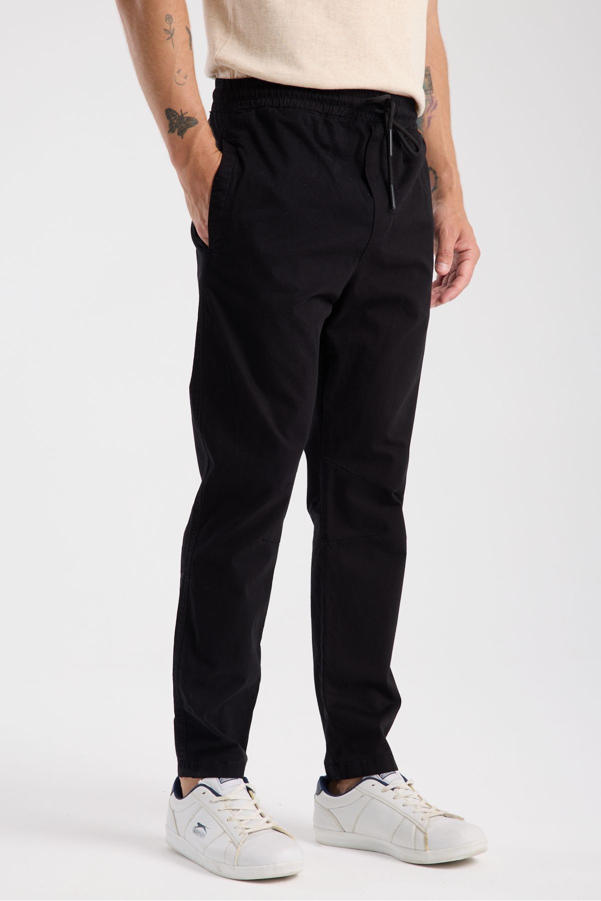 hateko-Παντελόνι Chino Jogger με κορδόνι μέσης Raus Denim 8