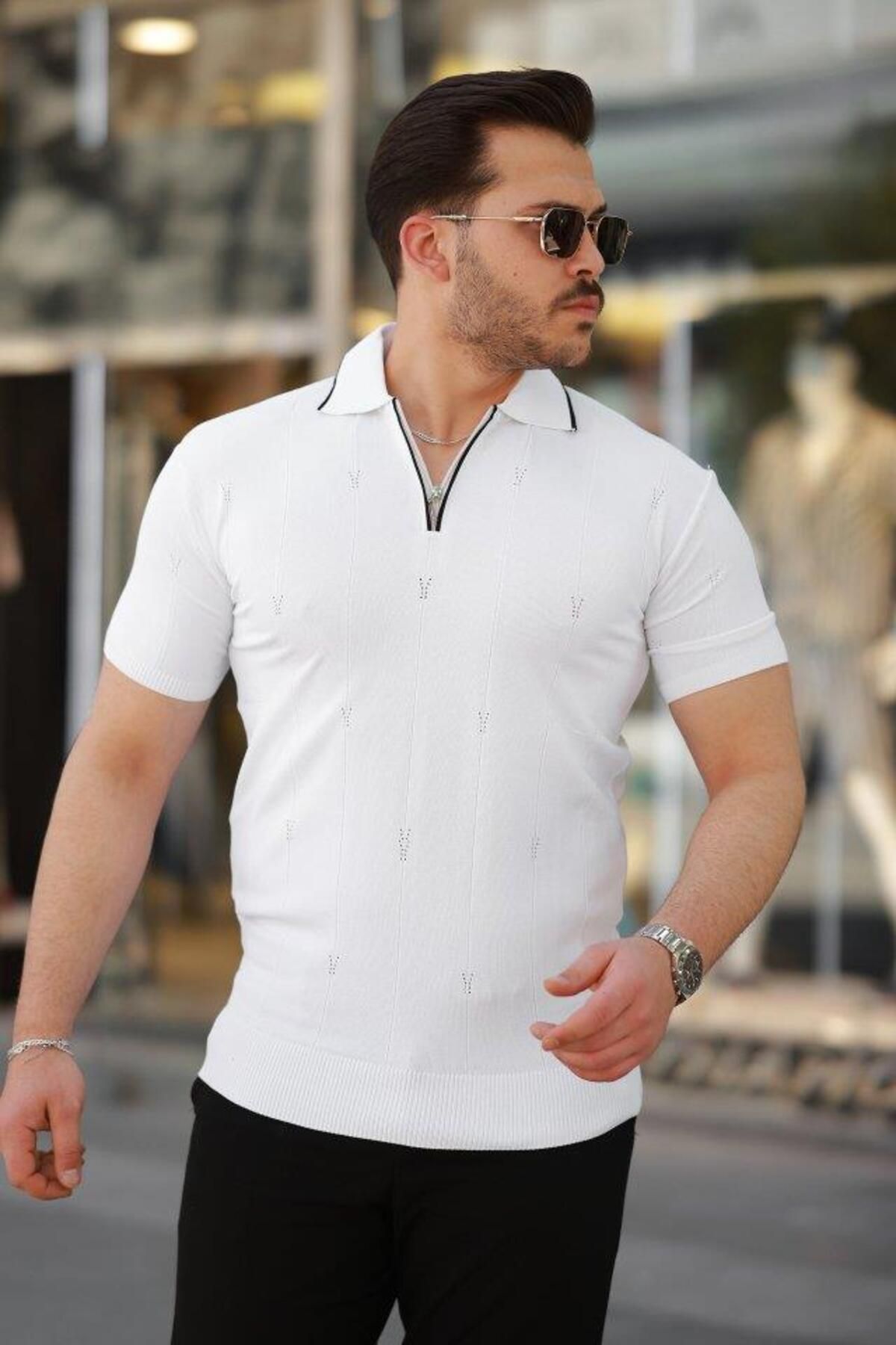 modamtn Erkek Yakalı Kısa Kollu T-shirt