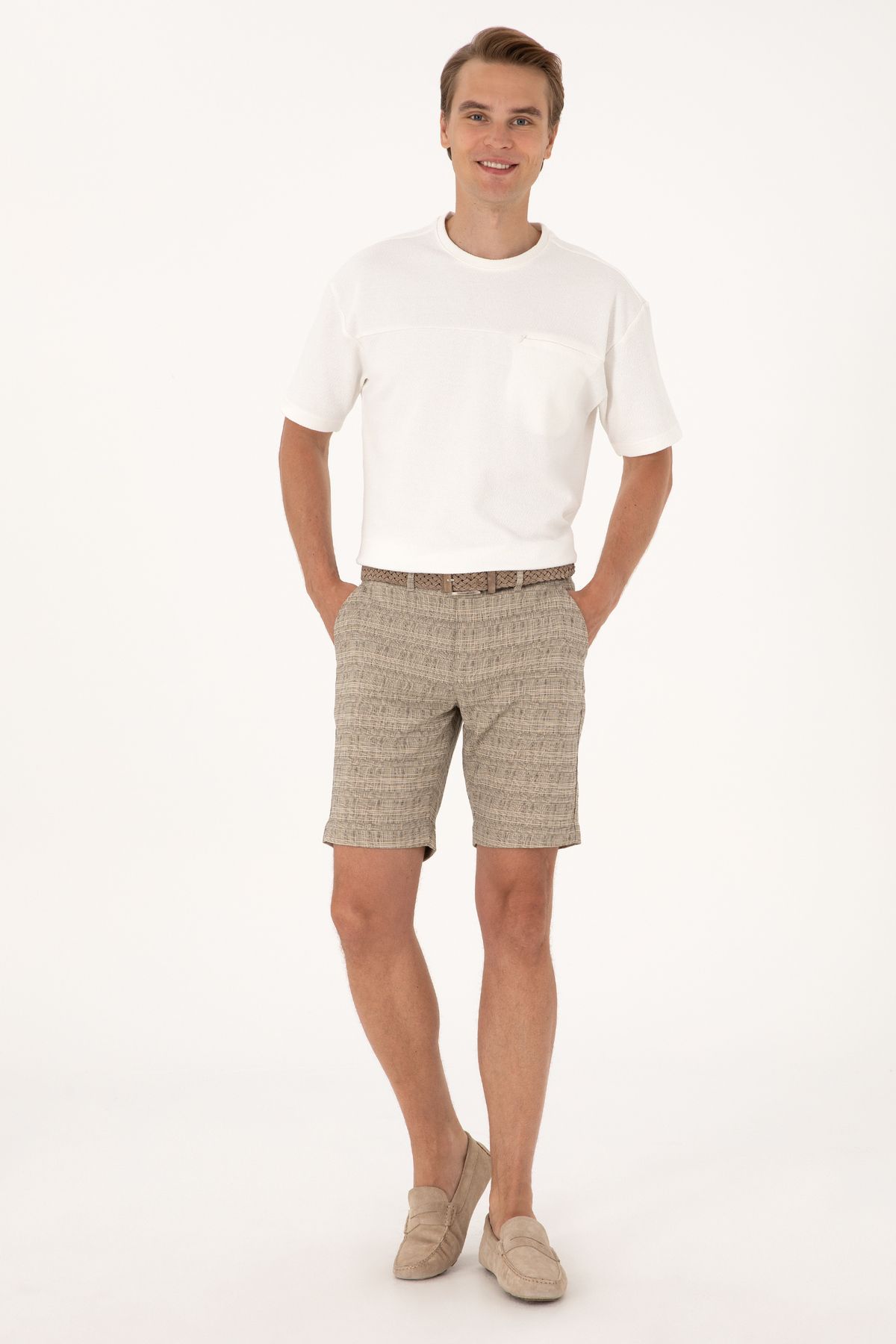 U.S. Polo Assn. Erkek Koyu Haki Dokuma Şort 50300443-VR111