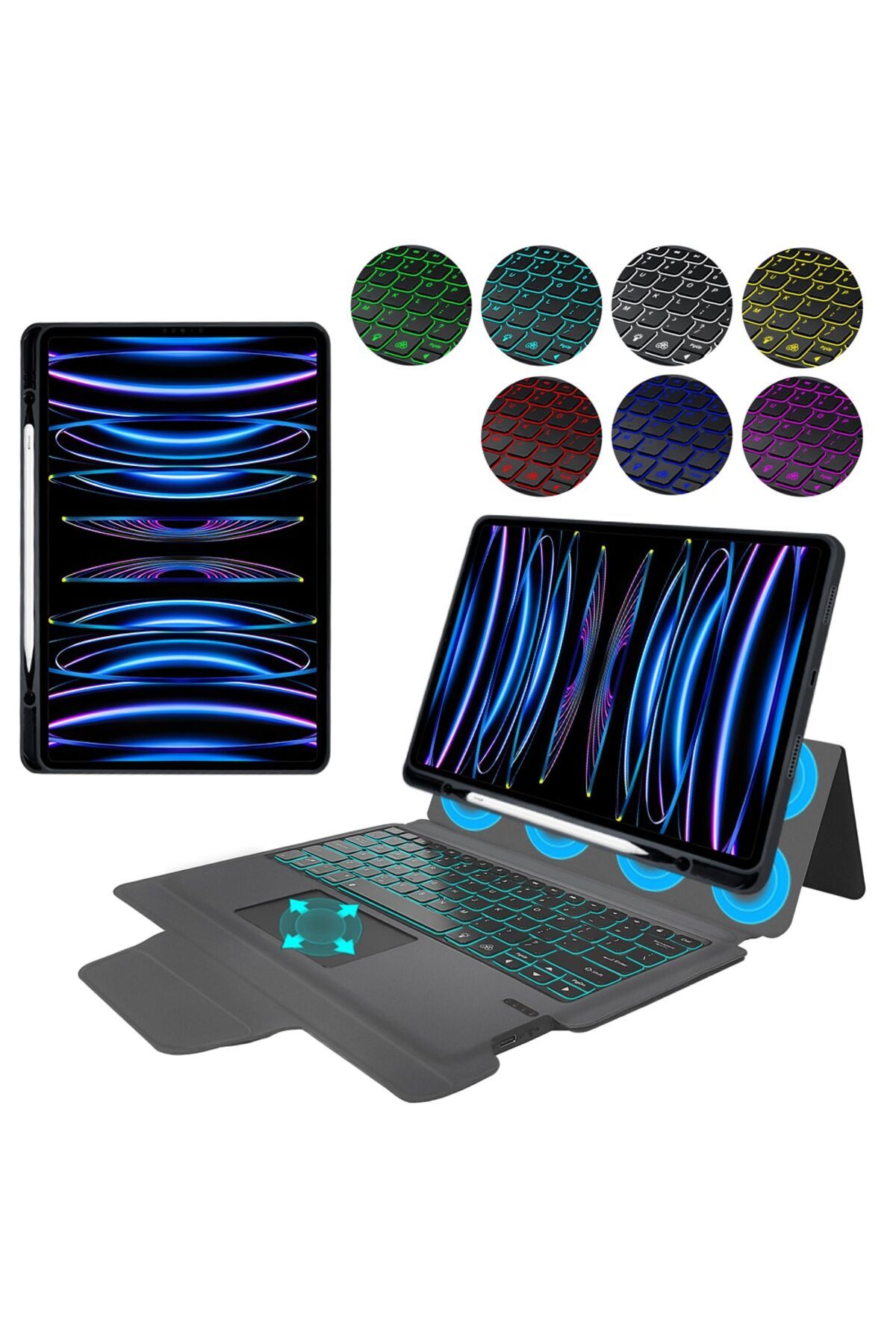 Petite Tuds-Protective Case with Keyboard for iPad Pro 12.9 2018/2020/2021/2022/Air 13 2024, Tuds Armor, KeyTab 4