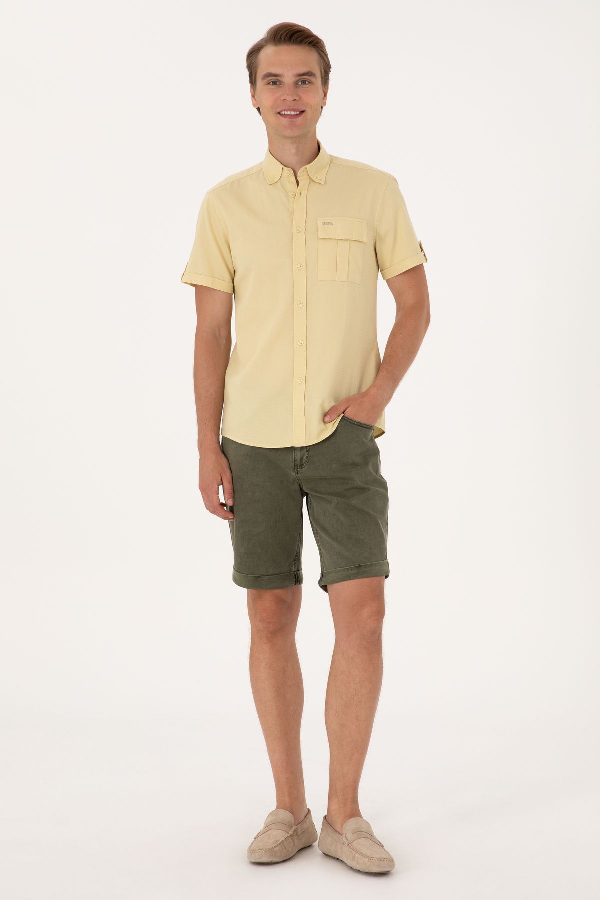 U.S. Polo Assn. Erkek Haki Jean Şort 50301847-VR027