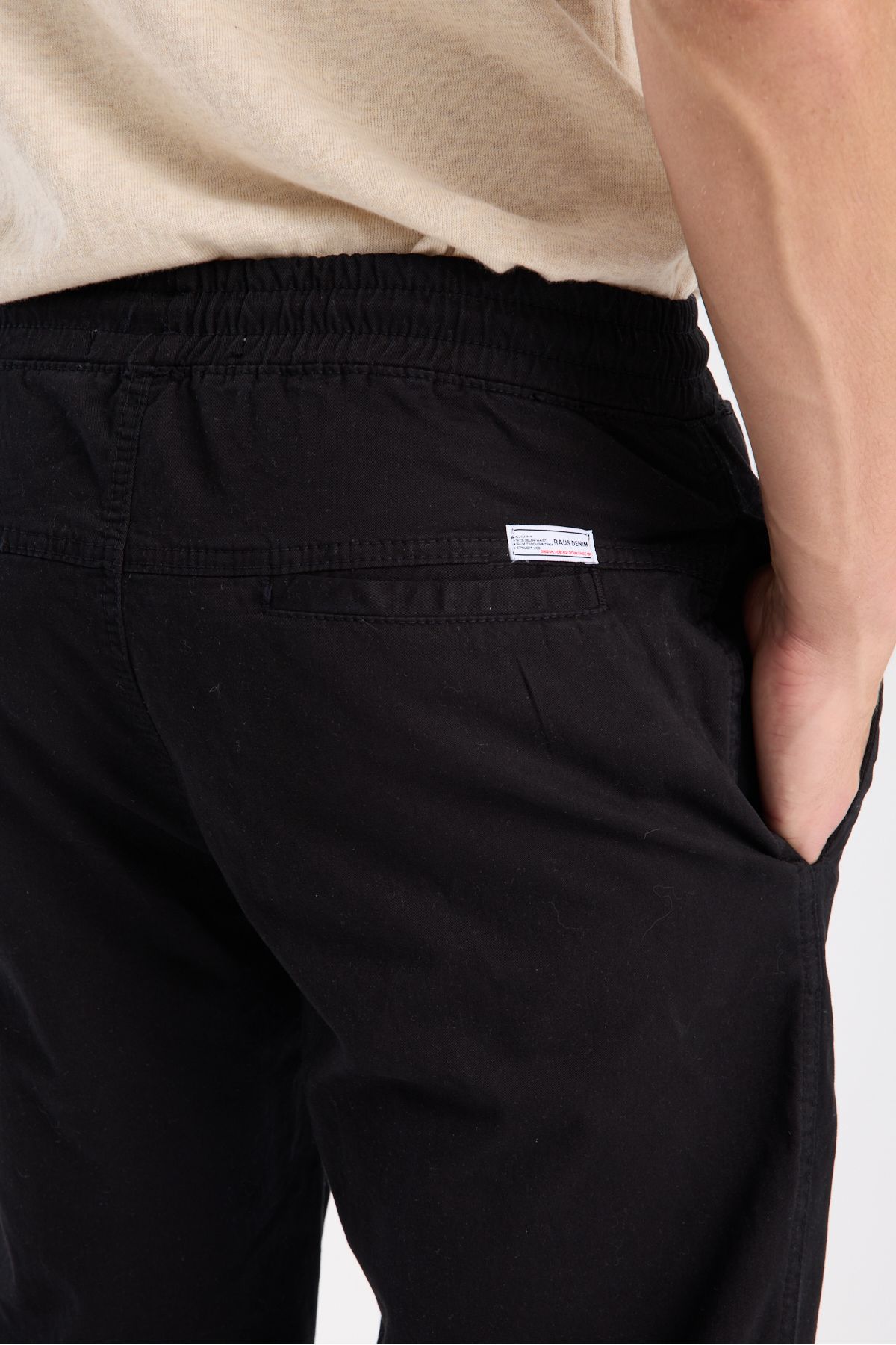 hateko-Παντελόνι Chino Jogger με κορδόνι μέσης Raus Denim 7