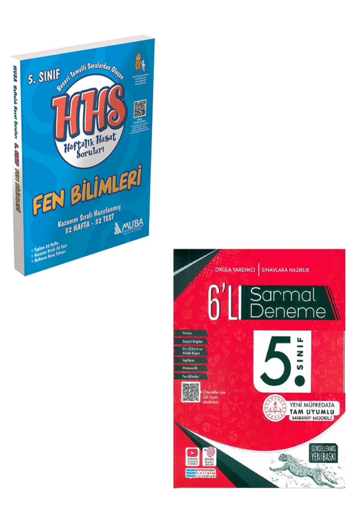 Evrensel İletişim Yayınları 5.Sınıf Muba HSS Fen Bilimleri Haftalık Hasat Soruları + 5.Sınıf Evrensel 6'Lı Deneme / 2 KİTAP