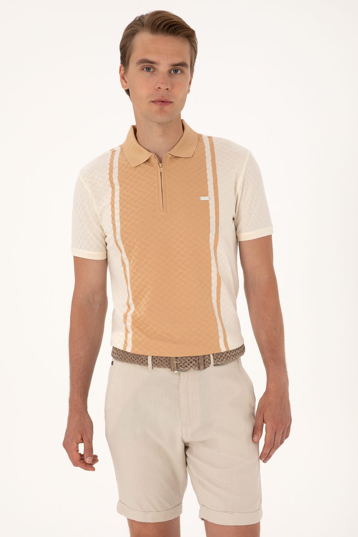 U.S. Polo Assn. Erkek Ekru Tişört 50300814-VR019