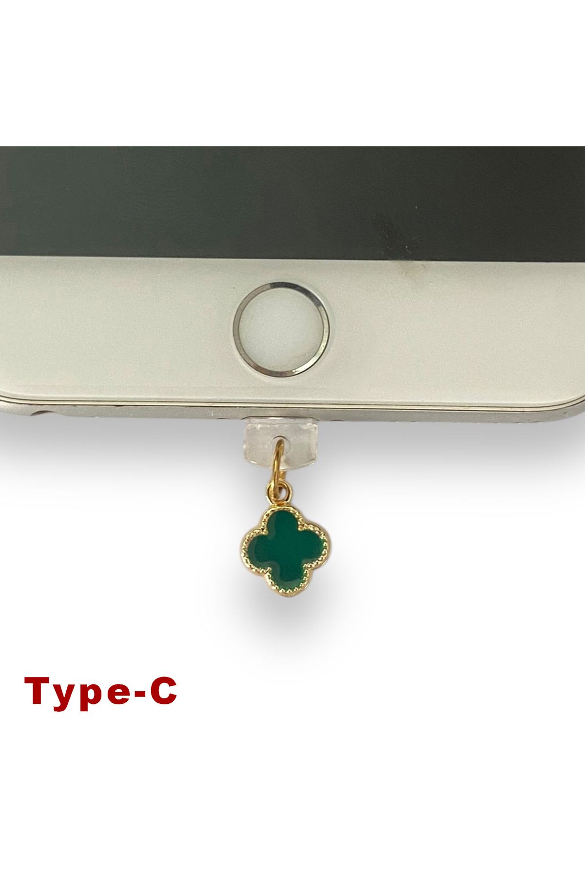 BK Design Type-C Çelik Takı Figürlü Telefon Şarj Portu Toz Tıpası Toz Tıkacı Charm TCGL5021
