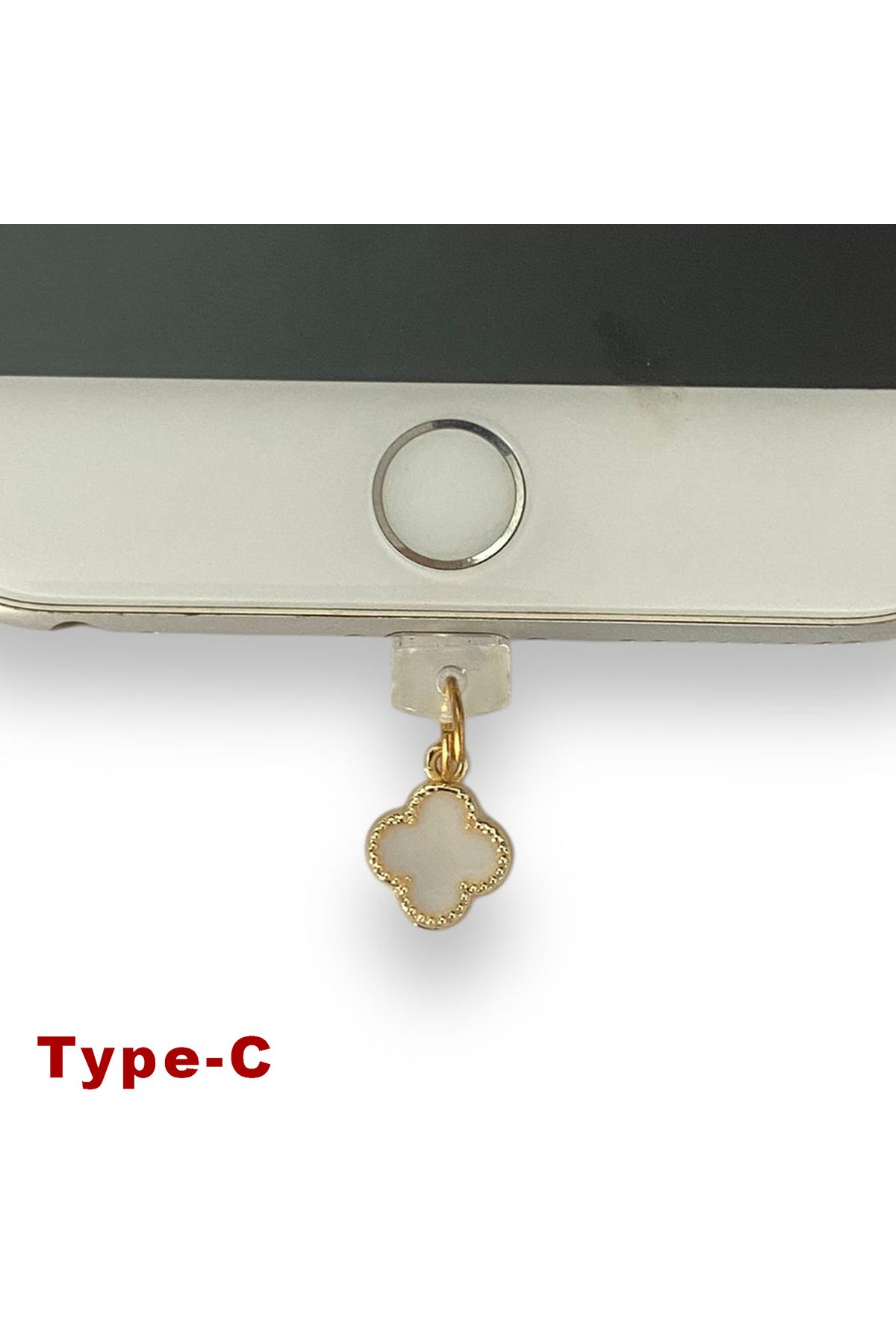 BK Design Type-C Çelik Takı Figürlü Telefon Şarj Portu Toz Tıpası Toz Tıkacı Charm TCGL5019