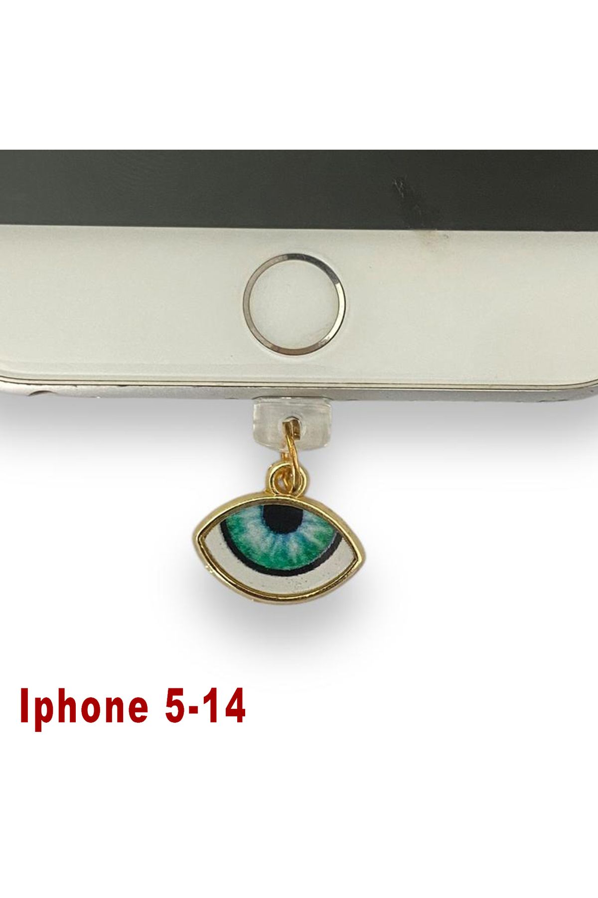 BK Design Iphone 5-14 Çelik Takı Figürlü Telefon Şarj Portu Toz Tıpası Toz Tıkacı Charm IPGL6015