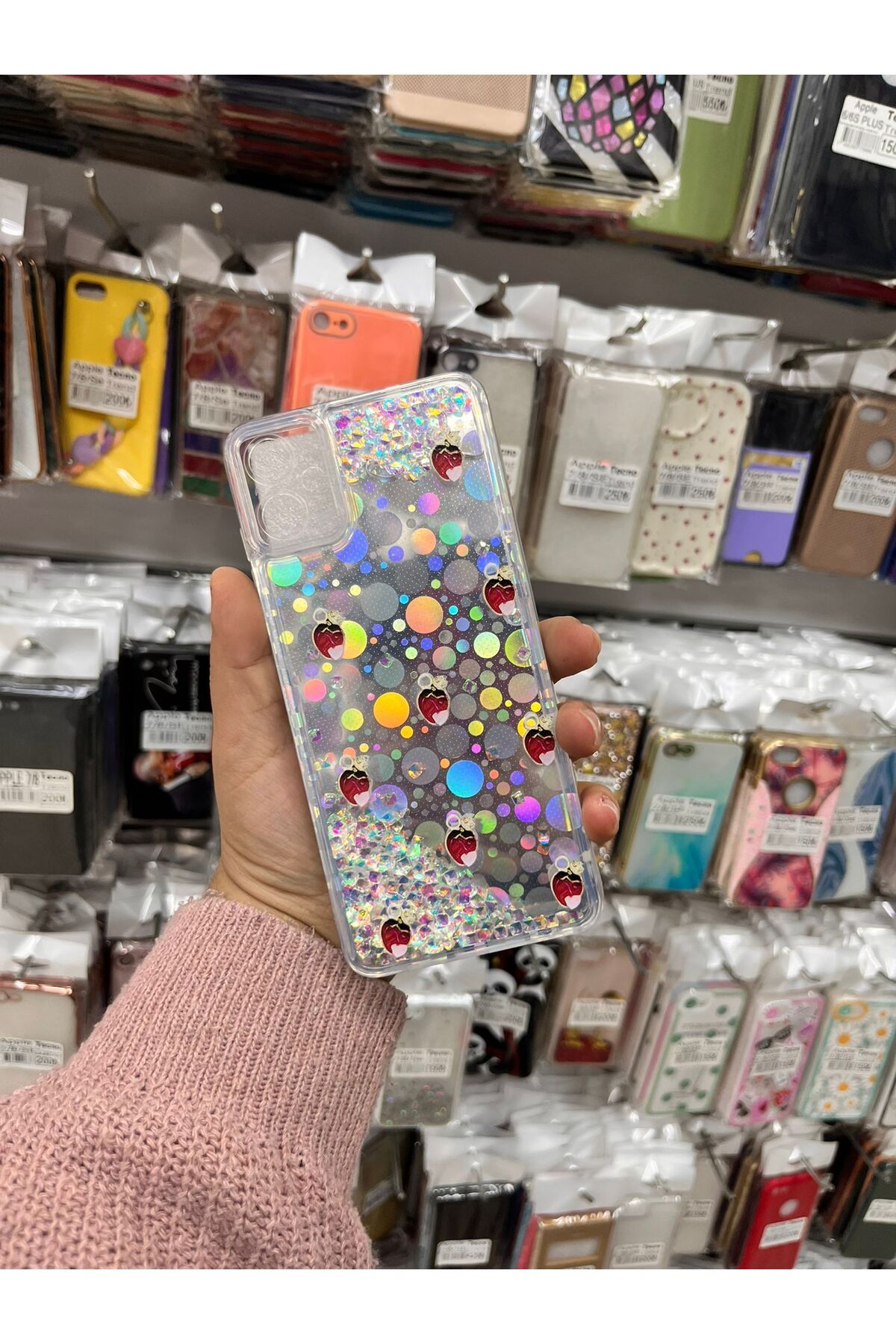 TECNOTREND Galaxy A05 Sulu parıltılı Hologramlı şeffaf silikon kılıf