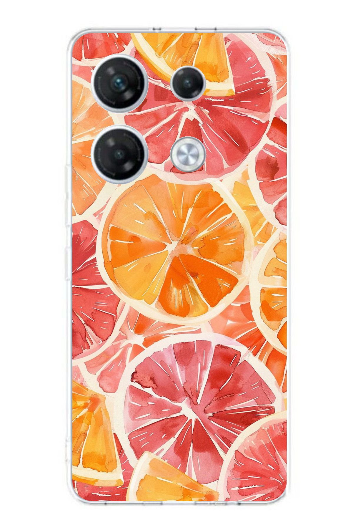 TechTree Infinix GT 20 Pro Uyumlu Portakal Sulu Boya Şeffaf Silikon Kılıf