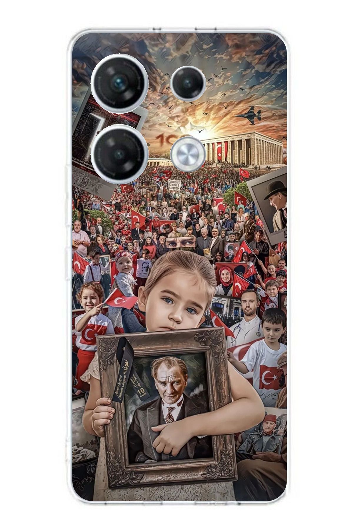 TechTree Infinix GT 20 Pro Uyumlu Anıtkabir Atatürk Portre Şeffaf Silikon Kılıf