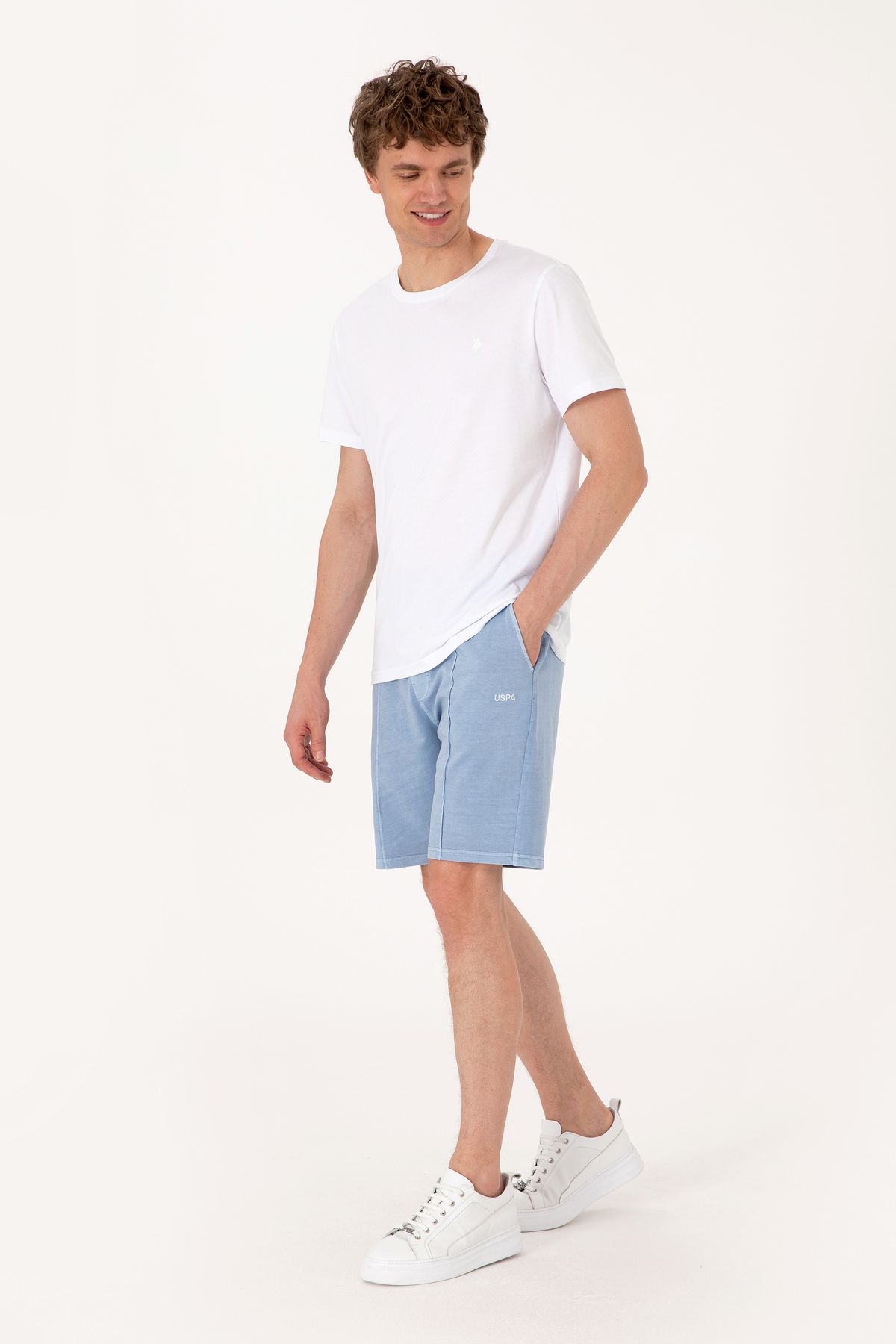 U.S. Polo Assn. Erkek Mavi Örme Şort 50306976-VR036