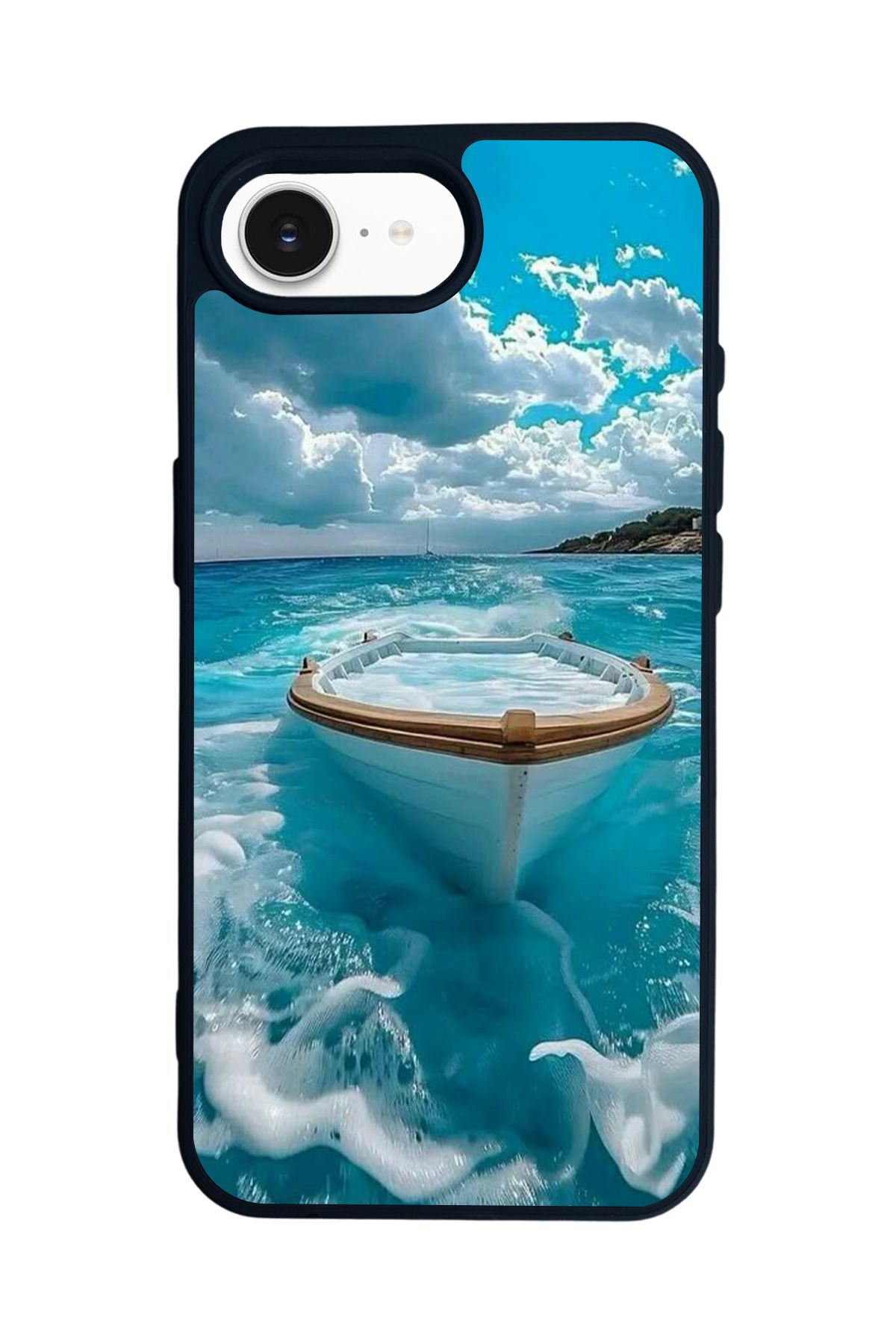 Aksel Kılıf Apple iPhone 16e Uyumlu Baskılı,Mat Siyah,Yumuşak Silikon,Koruyucu,Şok Emici Kapak,Kılıf
