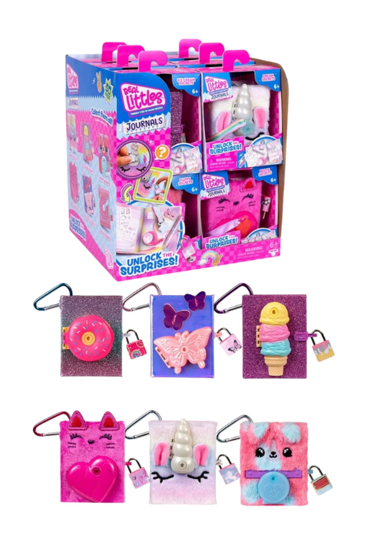 Muhcu Home Little Mini Günlük 50 Sayfalı Kalem, Kalemlik, Kilit, Anahtar Çıkartma gibi 4 Farklı Sürpriz Oyuncak