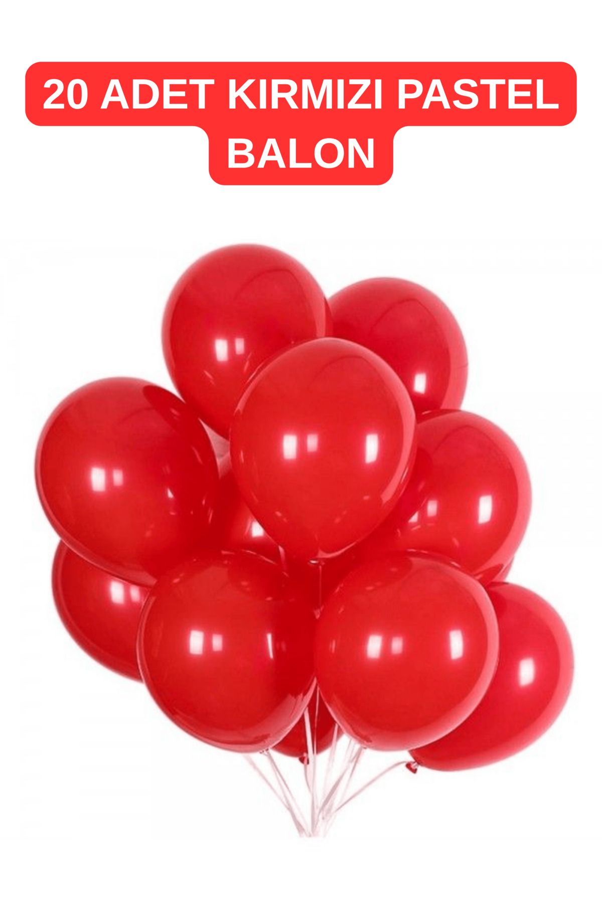 Mielibon 20'li 12 İnç Kırmızı Pastel Balon Seti – İç Mekân Parti ve Dekorasyon Balonu