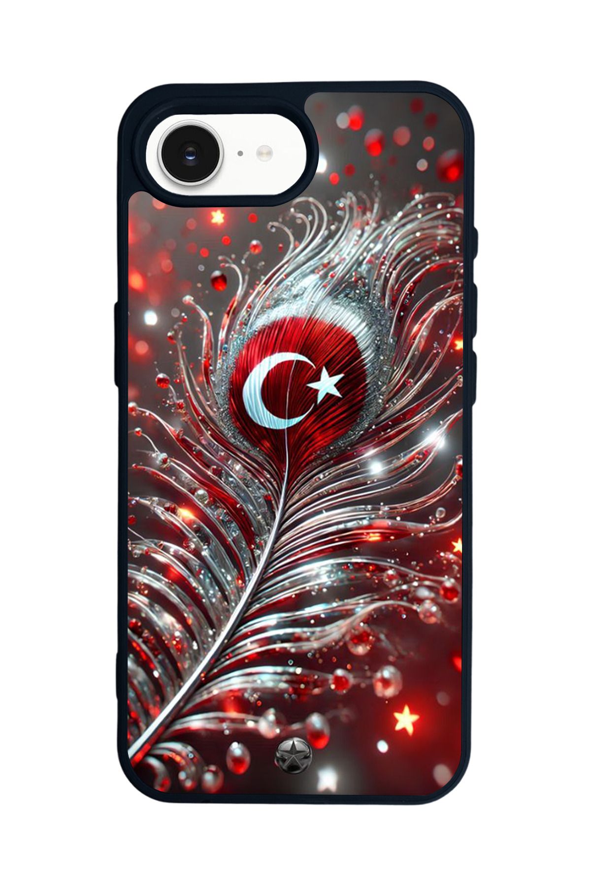 Aksel Kılıf Apple iPhone 16e Uyumlu Baskılı,Mat Siyah,Yumuşak Silikon,Koruyucu,Şok Emici Kapak,Kılıf
