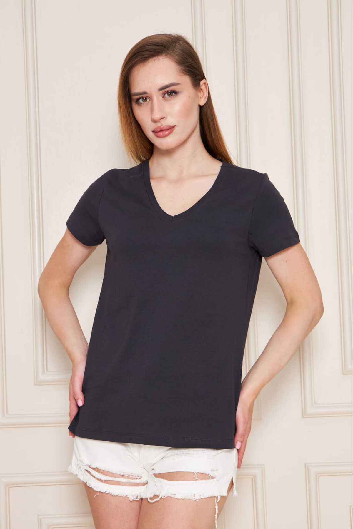 YÜKSEL IŞIK Tshirt v yaka kolsuz %100 pamuk