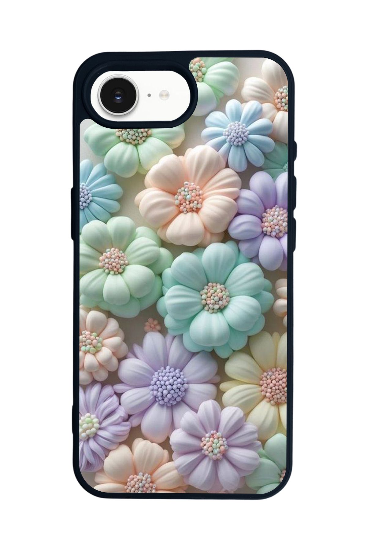 Aksel Kılıf Apple iPhone 16e Uyumlu Baskılı,Mat Siyah,Yumuşak Silikon,Koruyucu,Şok Emici Kapak,Kılıf
