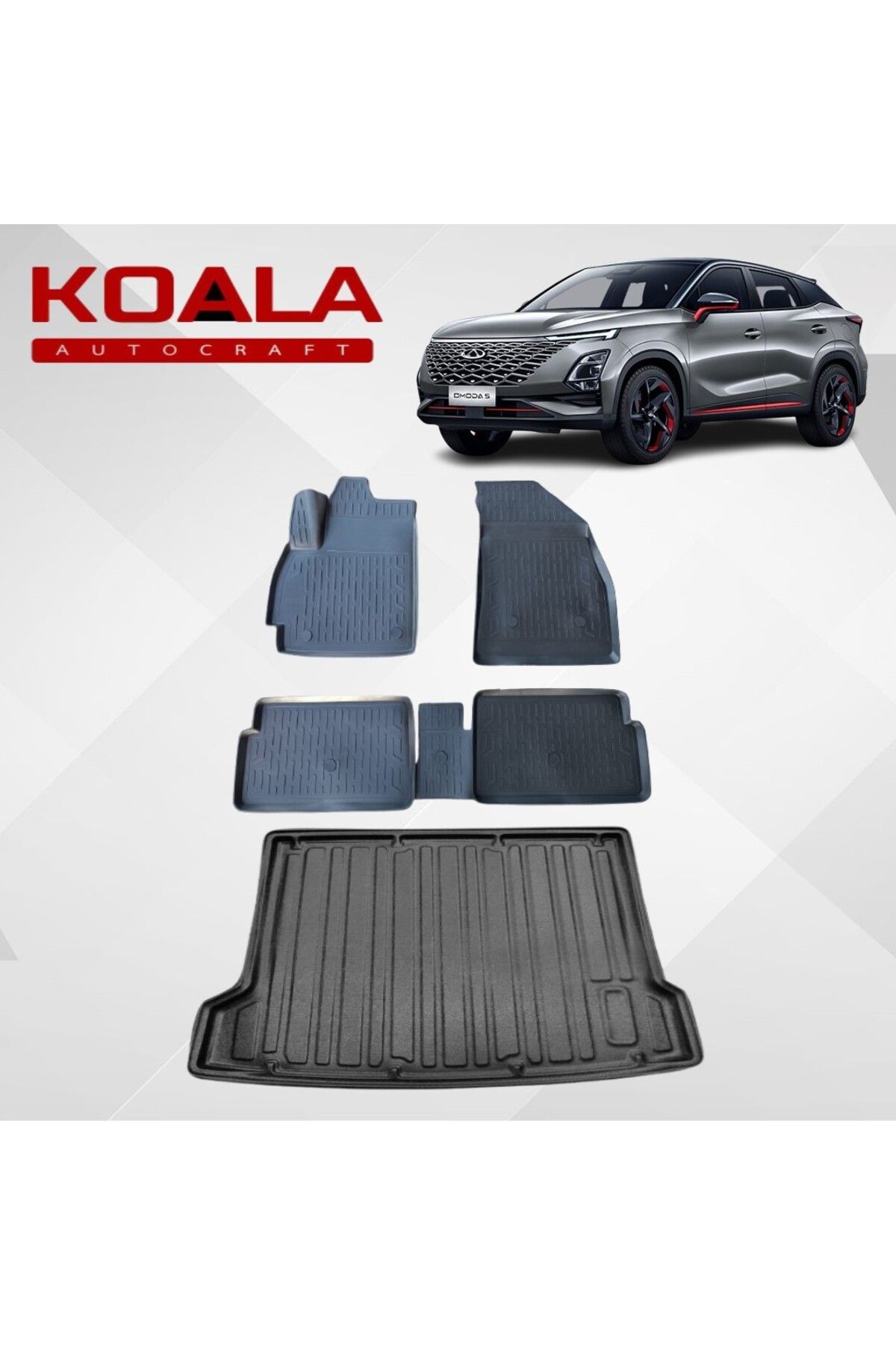 KoalaOtoTekstil Chery Omoda 5 Pro (2022+) Ile Uyumlu - Araca Özel Paspas ve Bagaj Havuzu
