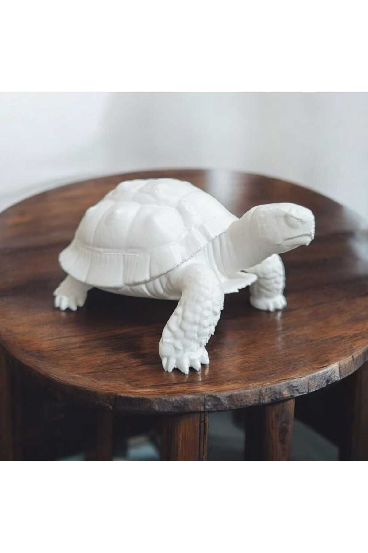Hediyehanem Kaplumbağa Biblo Heykel 3D Baskı Masa Üstü Dekoratif Obje 10x10x8 cm