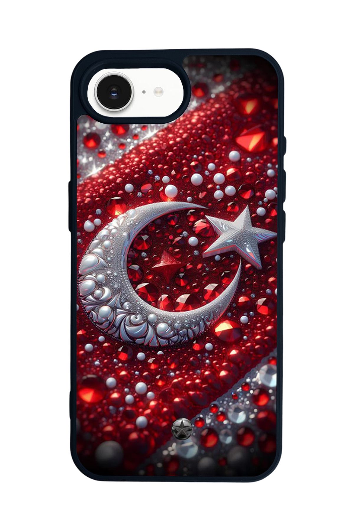 Aksel Kılıf Apple iPhone 16e Uyumlu Baskılı,Mat Siyah,Yumuşak Silikon,Koruyucu,Şok Emici Kapak,Kılıf