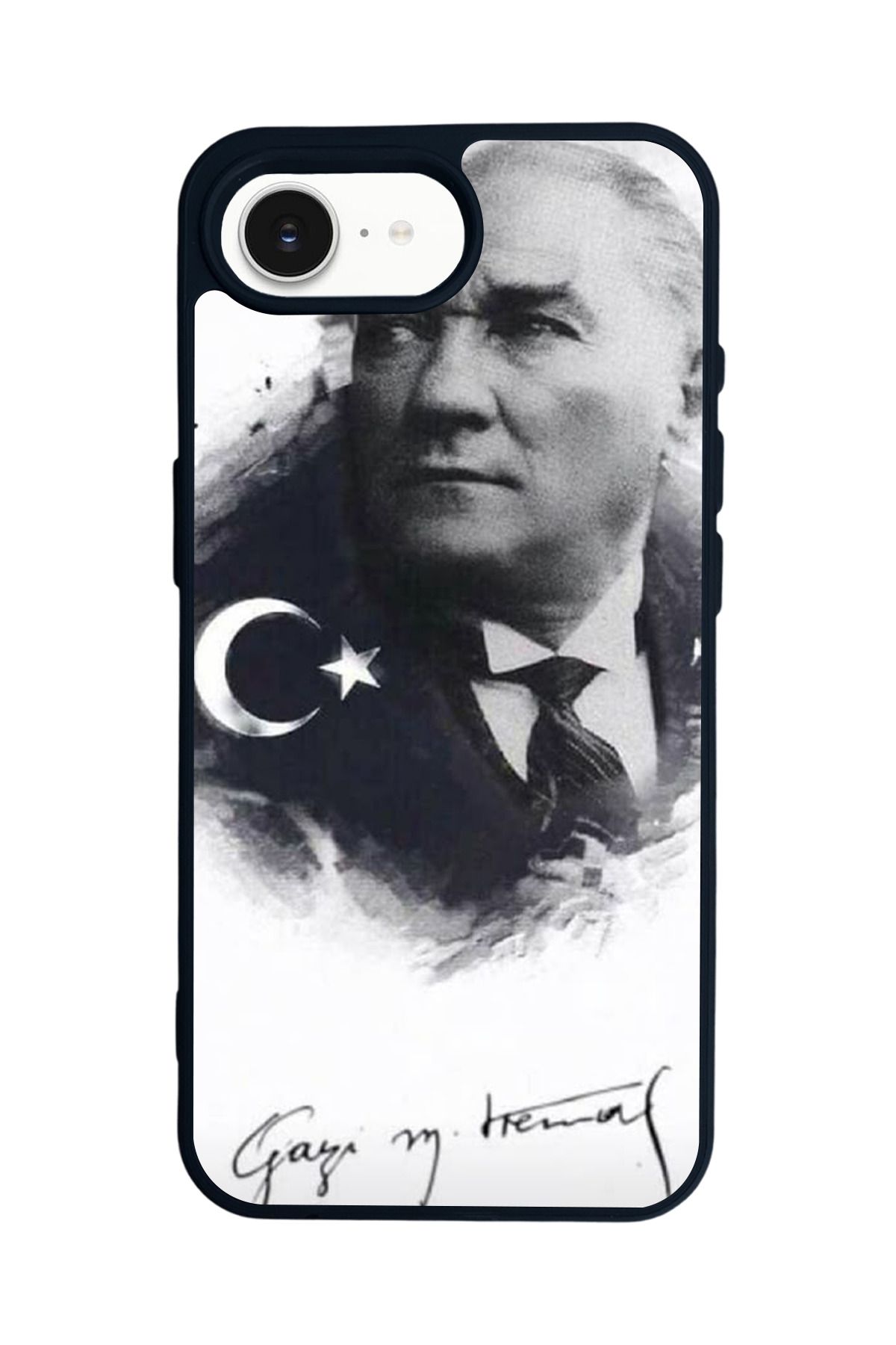 Aksel Kılıf Apple iPhone 16e Uyumlu Baskılı,Mat Siyah,Yumuşak Silikon,Koruyucu,Şok Emici Kapak,Kılıf
