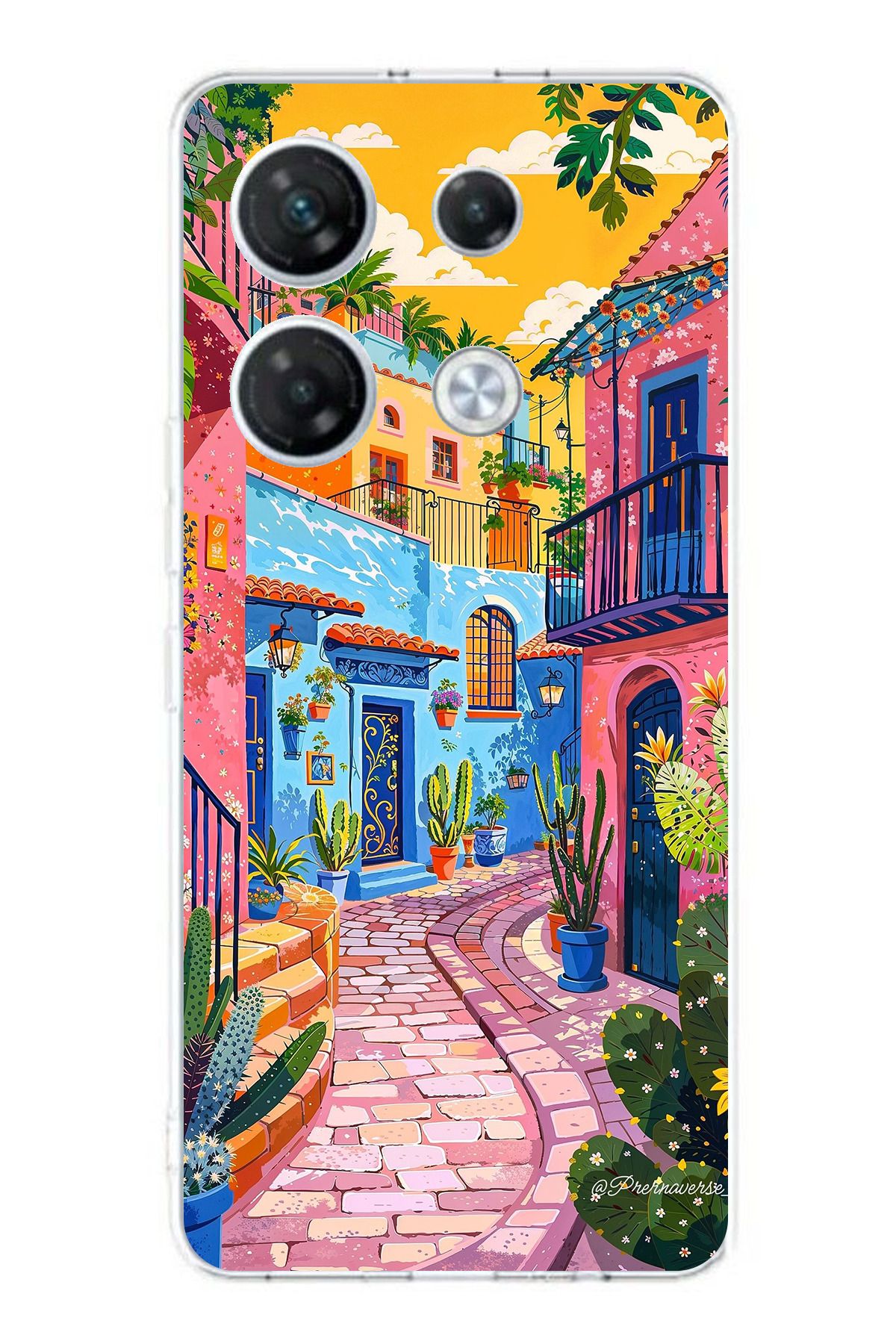 TechTree Infinix GT 20 Pro Uyumlu Renkli Sanat Sokak Silikon Kılıf