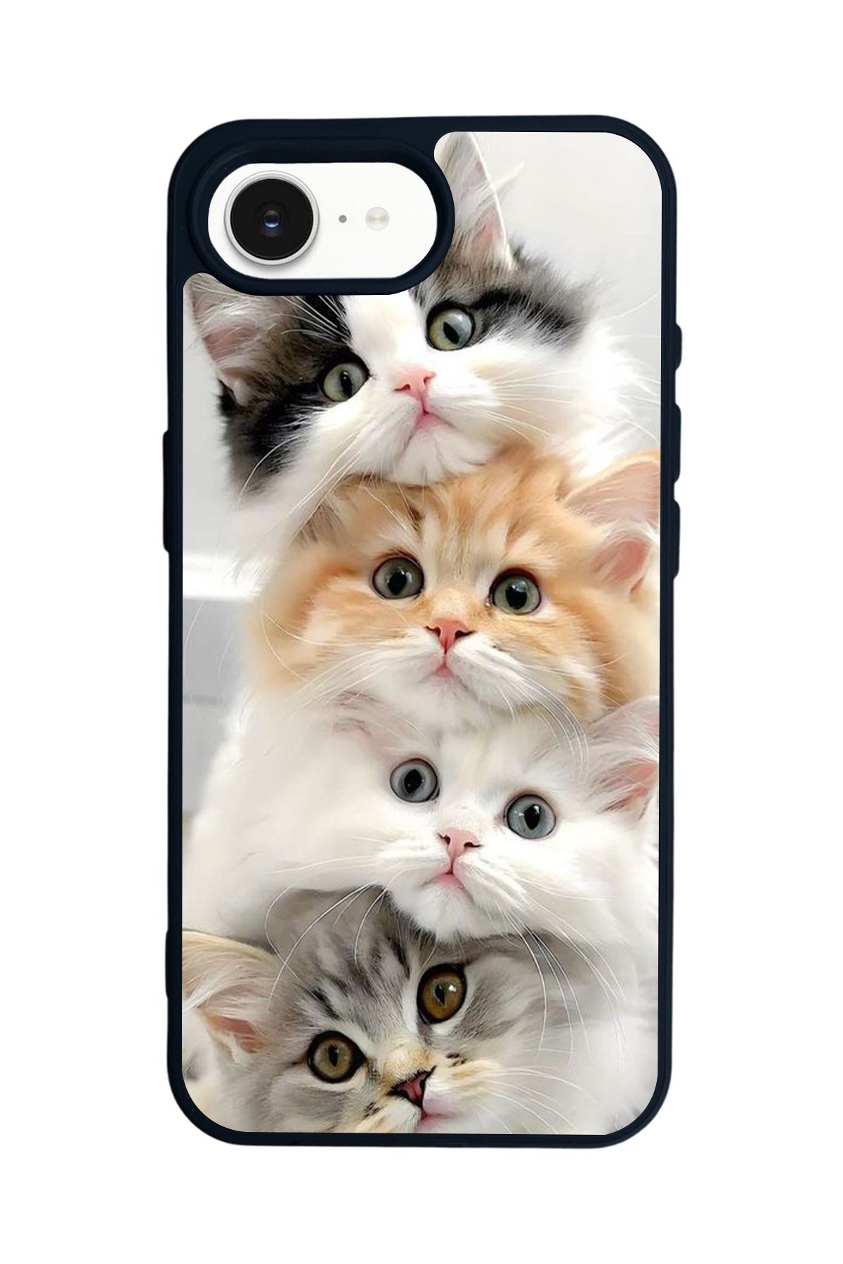 Aksel Kılıf Apple iPhone 16e Uyumlu Baskılı,Mat Siyah,Yumuşak Silikon,Koruyucu,Şok Emici Kapak,Kılıf