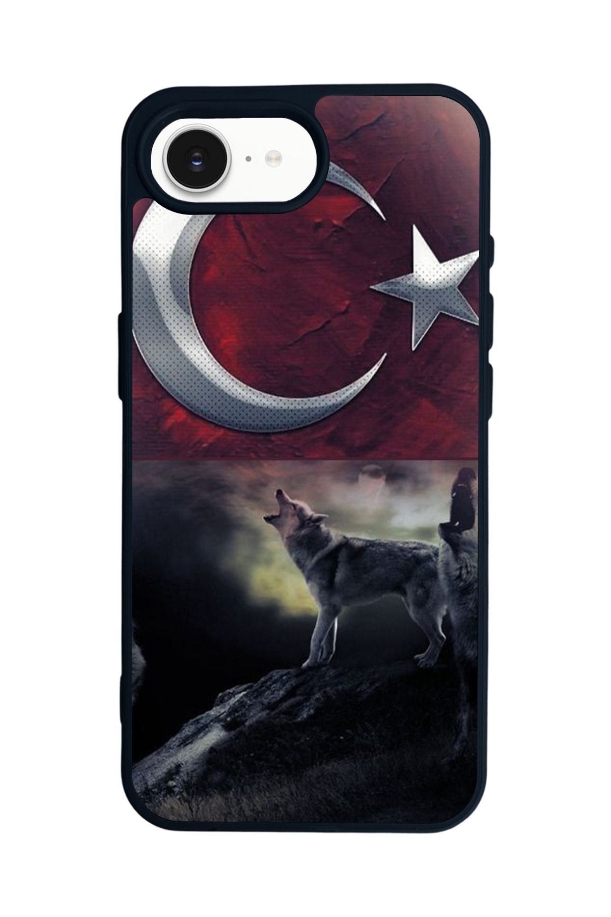 Aksel Kılıf Apple iPhone 16e Uyumlu Baskılı,Mat Siyah,Yumuşak Silikon,Koruyucu,Şok Emici Kapak,Kılıf