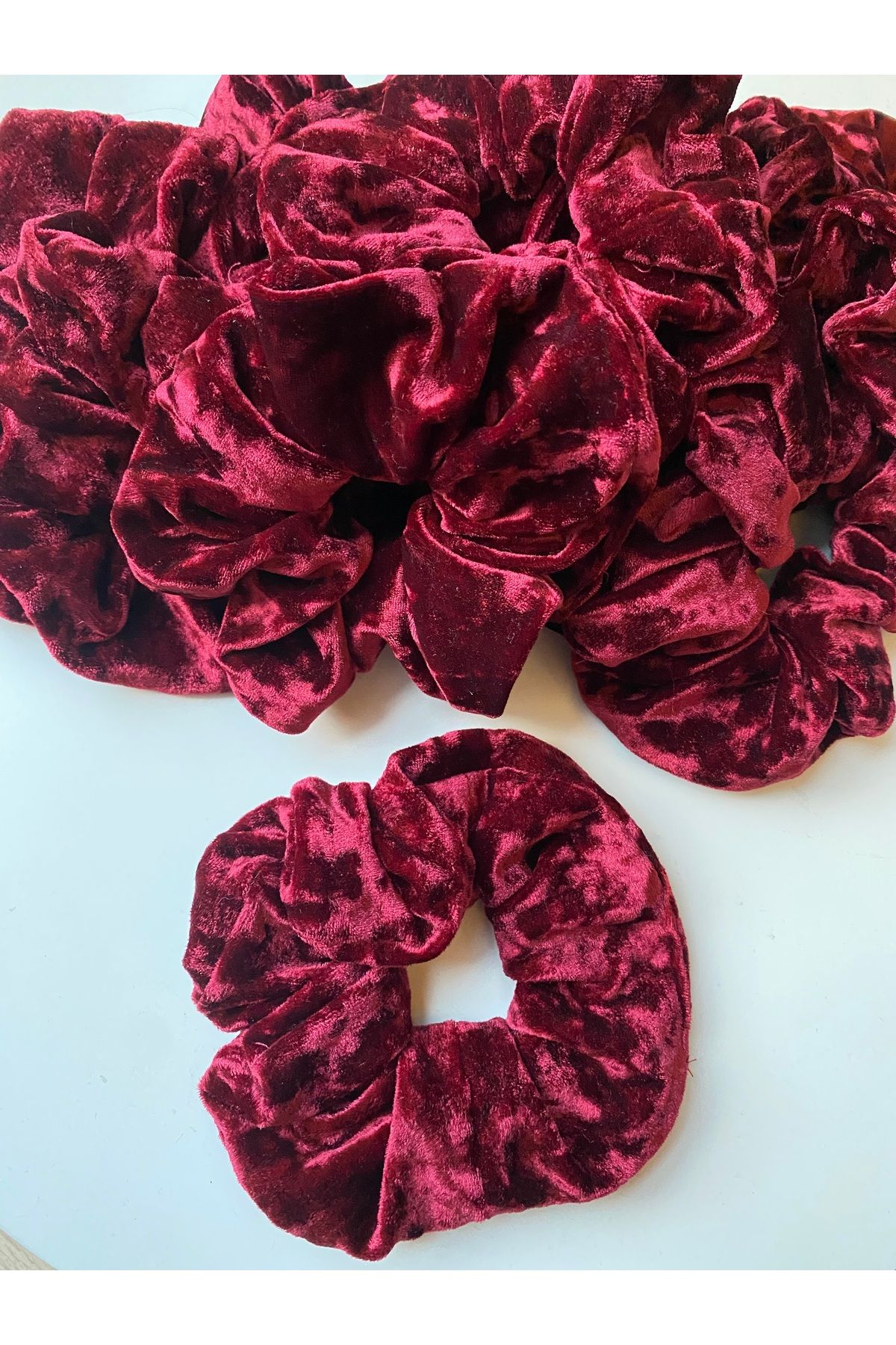 Bayır 10’lu bordo kadife saç lastik toka seti/saç tokası/set toka/simit saç tokası seti/hediyelik