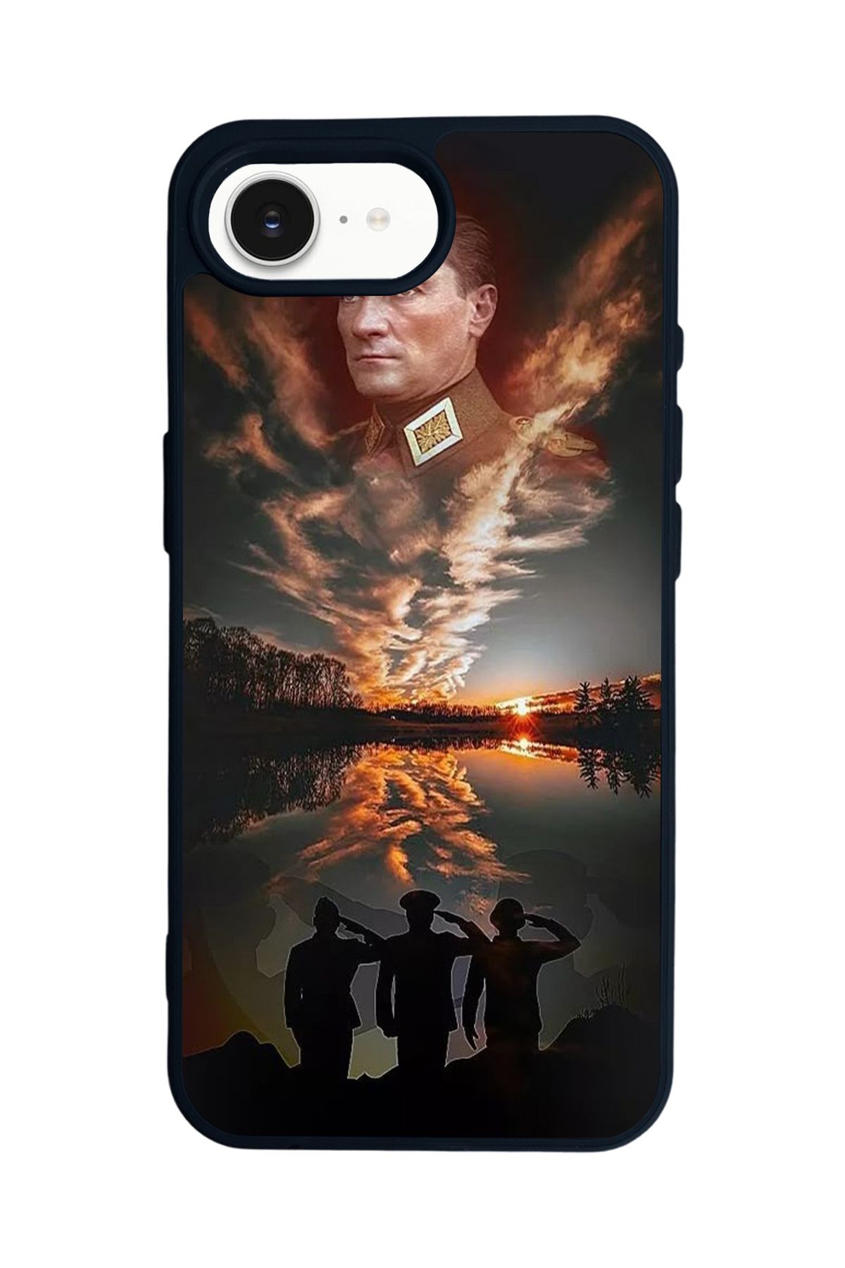 Aksel Kılıf Apple iPhone 16e Uyumlu Baskılı,Mat Siyah,Yumuşak Silikon,Koruyucu,Şok Emici Kapak,Kılıf