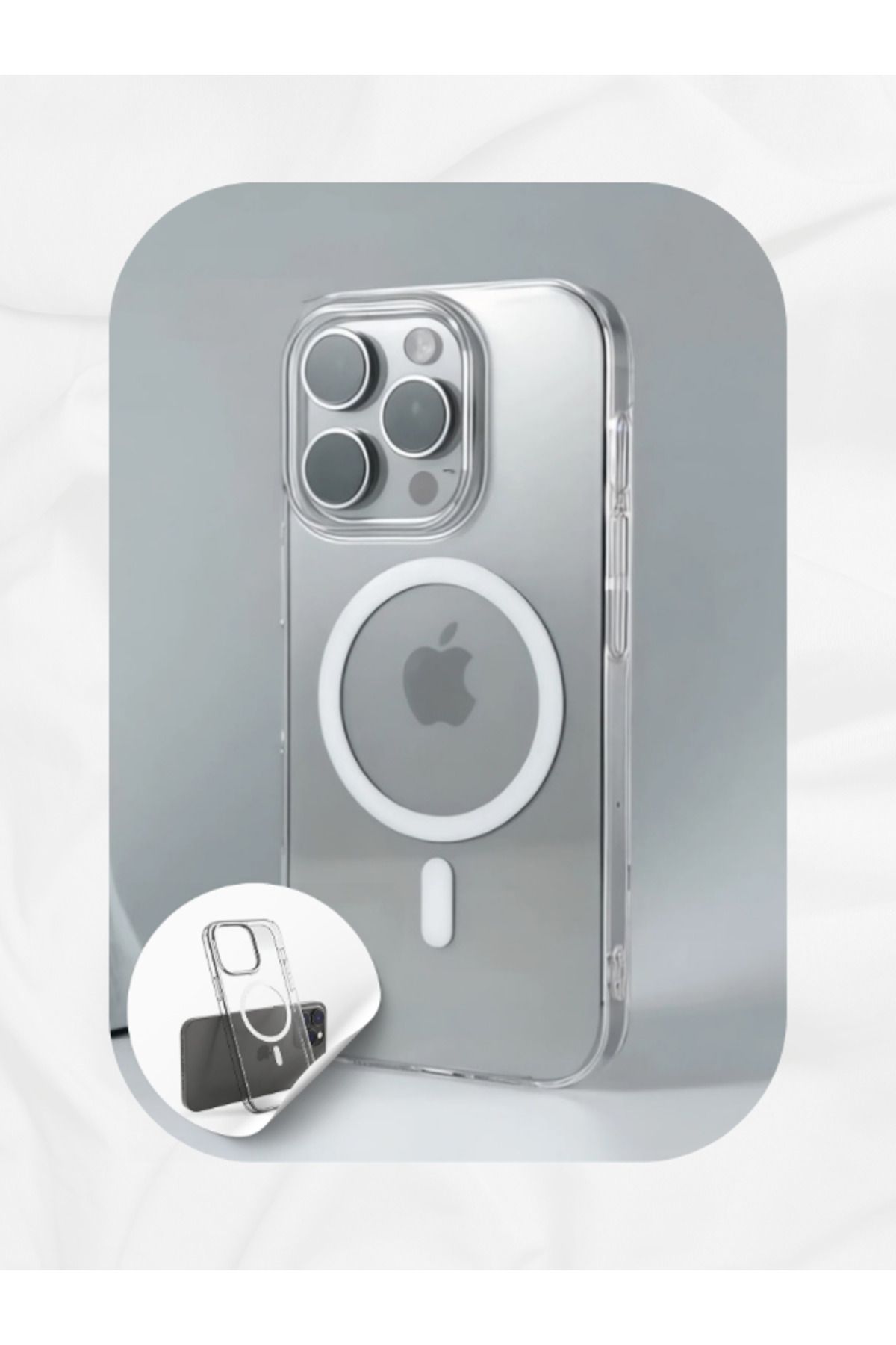 WESS (SERT MİKA KILIF) iPhone 16 Pro Max Uyumlu Şeffaf Sert Mika SARARMAZ Magsafe İnce Fit Kılıf