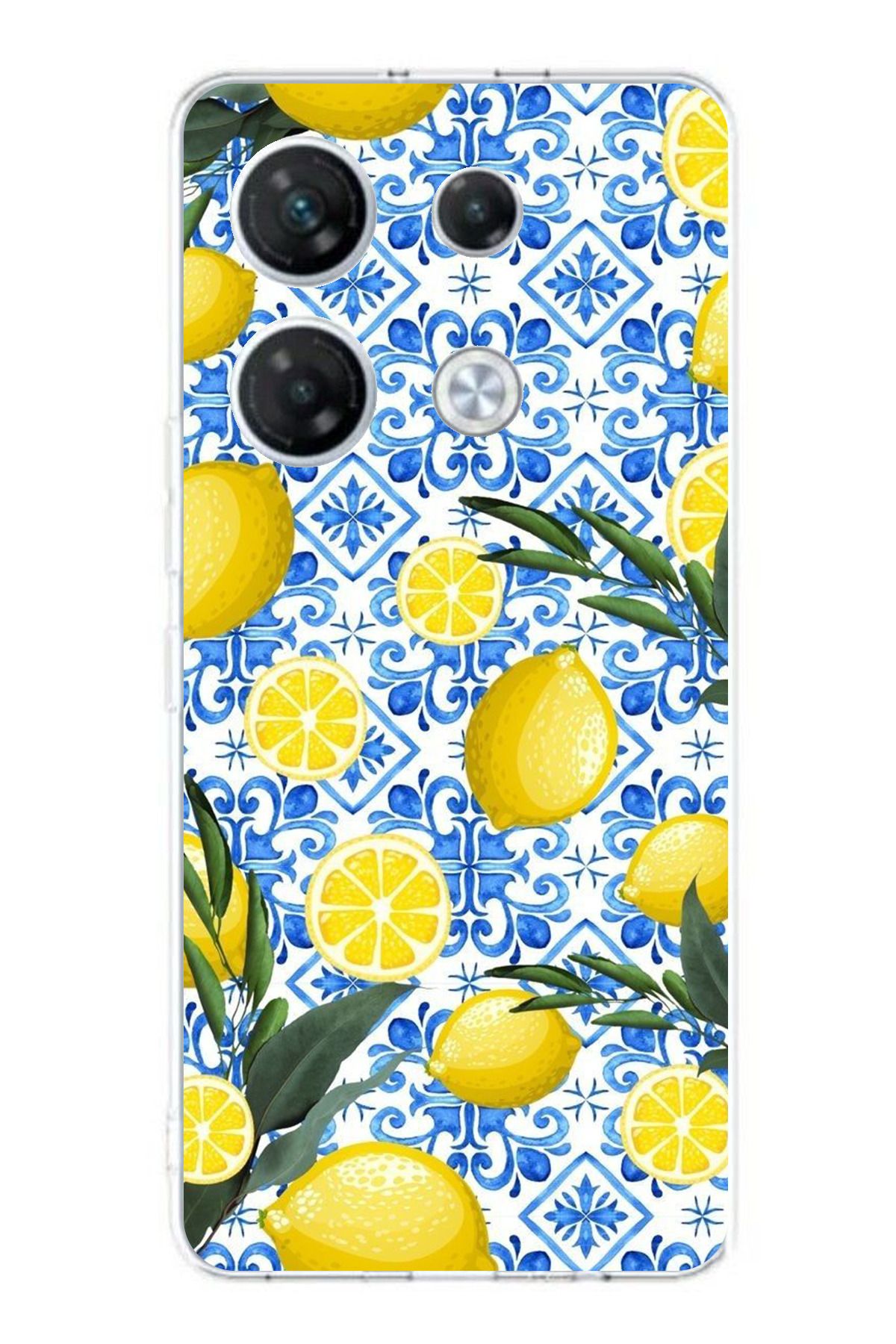 TechTree Infinix GT 20 Pro Uyumlu Limon Sulu Boya Şeffaf Silikon Kılıf
