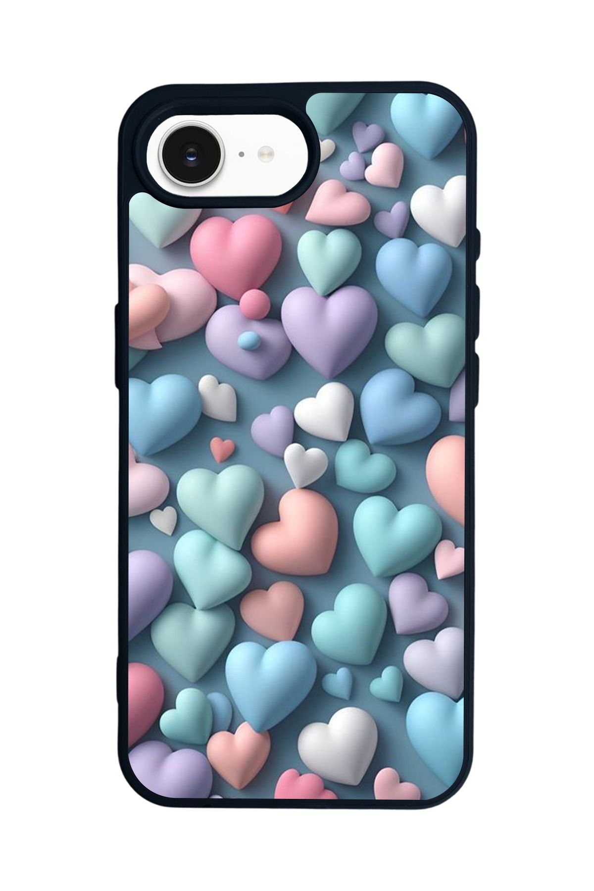 Aksel Kılıf Apple iPhone 16e Uyumlu Baskılı,Mat Siyah,Yumuşak Silikon,Koruyucu,Şok Emici Kapak,Kılıf