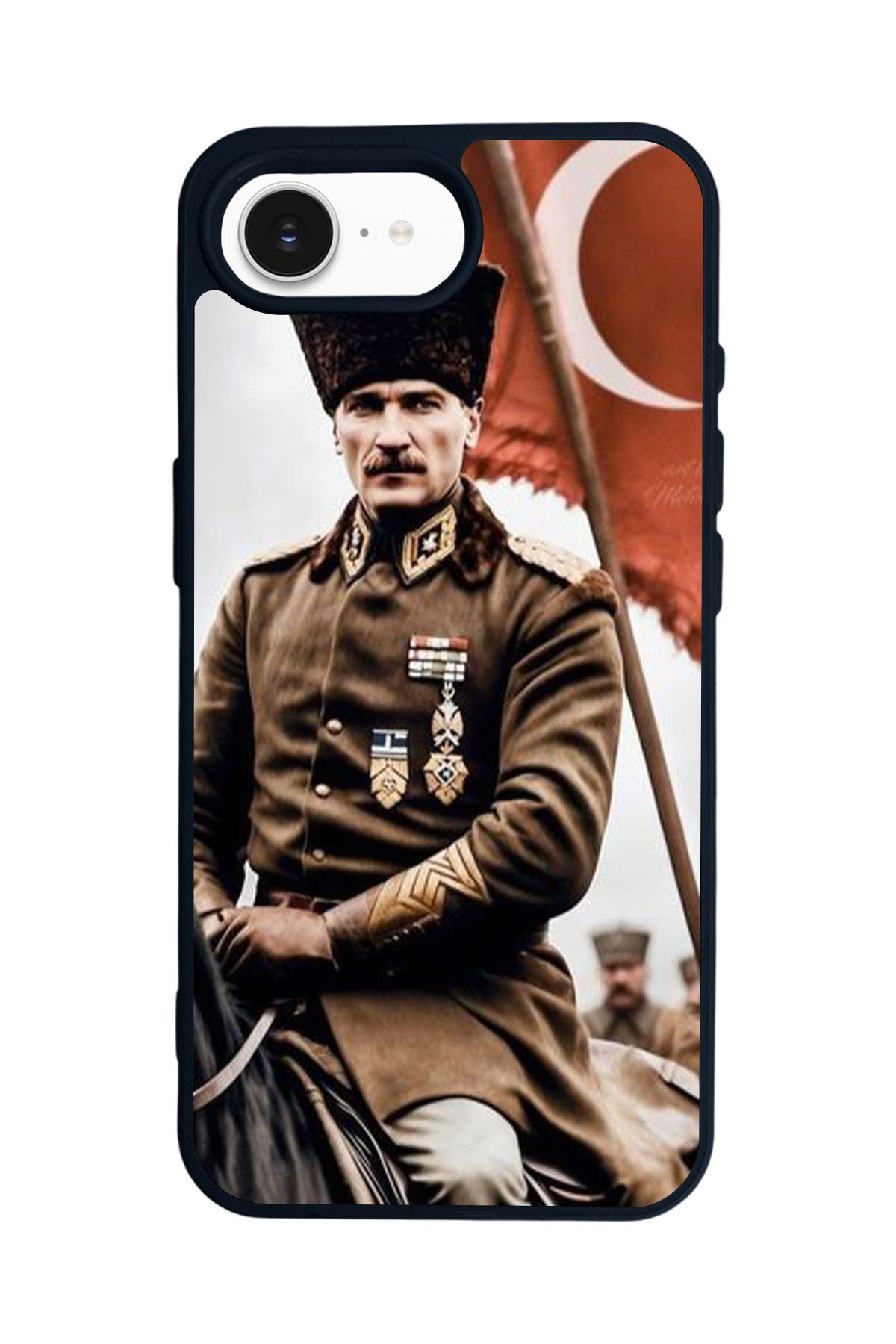 Aksel Kılıf Apple iPhone 16e Uyumlu Baskılı,Mat Siyah,Yumuşak Silikon,Koruyucu,Şok Emici Kapak,Kılıf