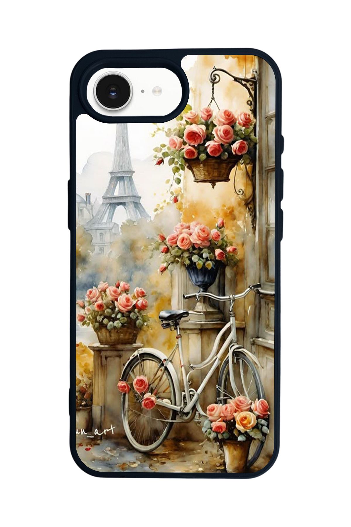 Aksel Kılıf Apple iPhone 16e Uyumlu Baskılı,Mat Siyah,Yumuşak Silikon,Koruyucu,Şok Emici Kapak,Kılıf