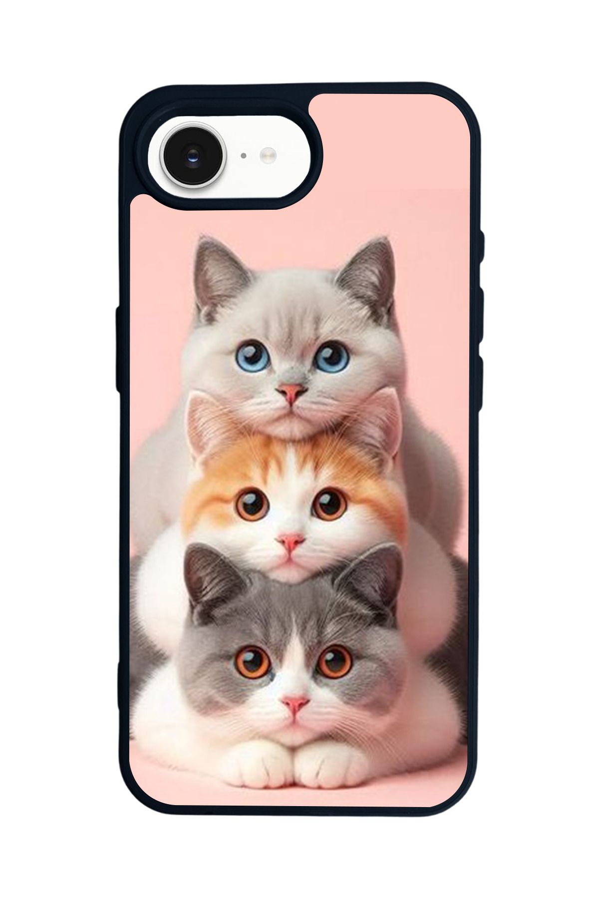 Aksel Kılıf Apple iPhone 16e Uyumlu Baskılı,Mat Siyah,Yumuşak Silikon,Koruyucu,Şok Emici Kapak,Kılıf
