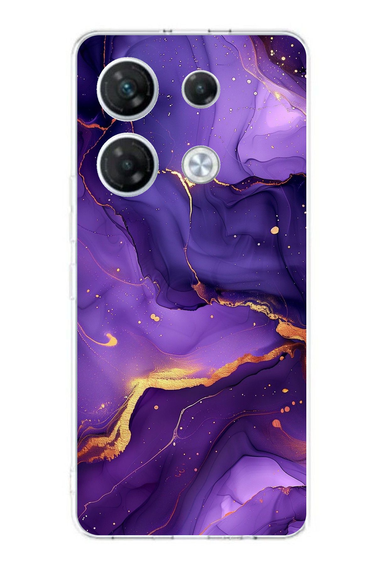 TechTree Infinix GT 20 Pro Uyumlu Ametist Taşı Mor Mermer Şeffaf Silikon Kılıf