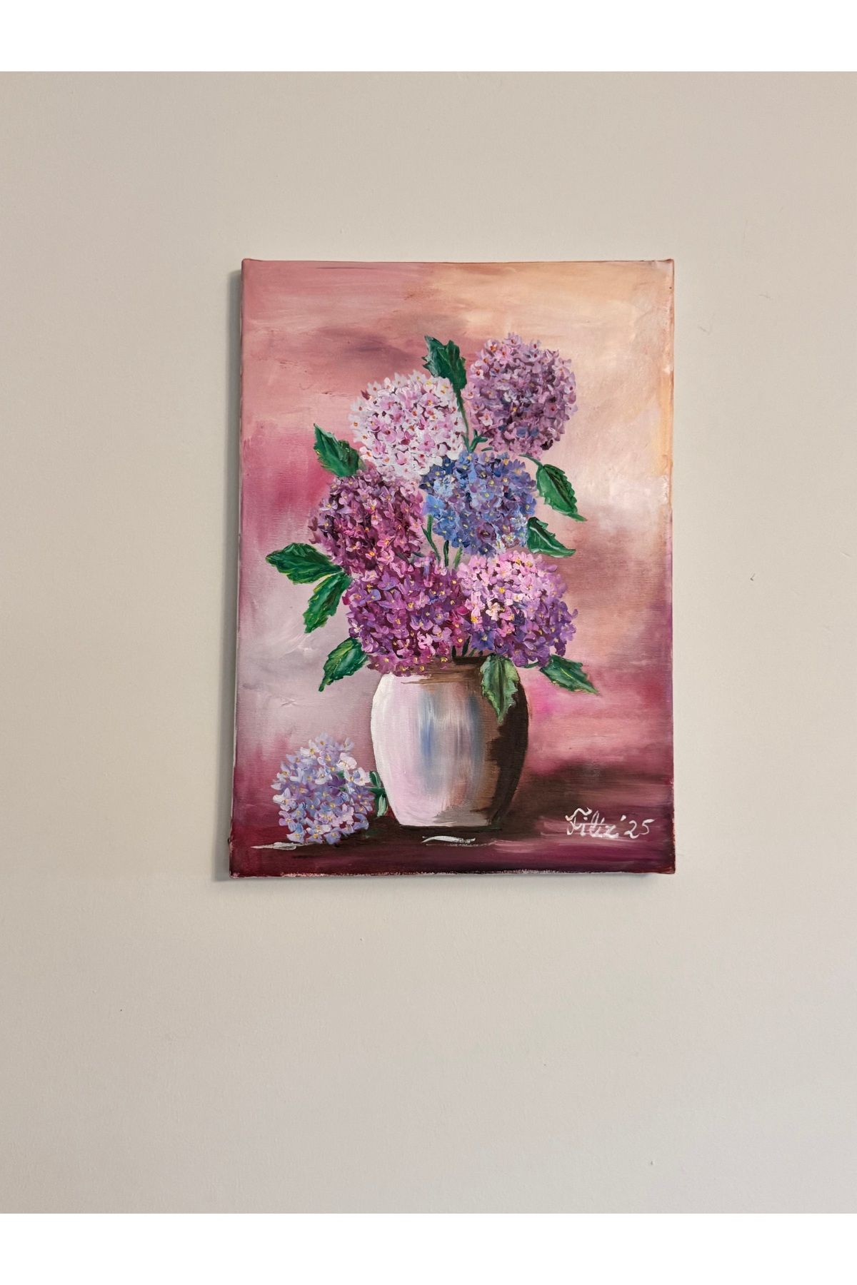 luluavizem sinem semiz Luluavizem 30x40 Gerçek Yağlıboya Tablo çiçek Konseptli Duvar Aksesuar Salon Mutfak Balkon Süs