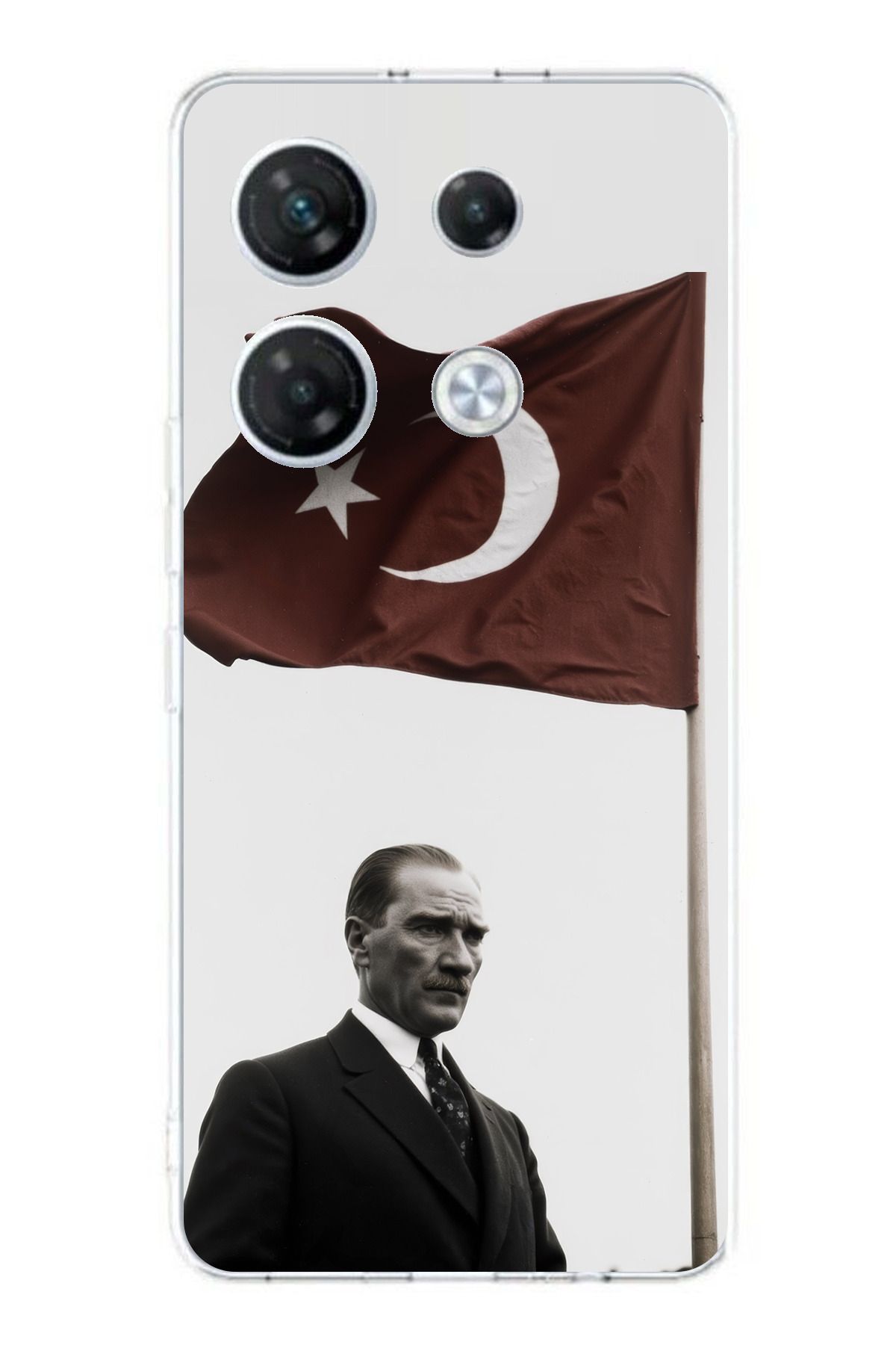 TechTree Infinix GT 20 Pro Uyumlu Atatürk Bayrak Şeffaf Silikon Kılıf